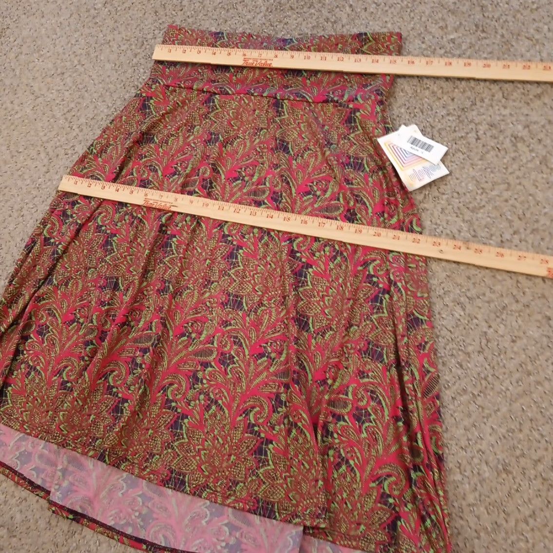 Vintage LuLaRoe Skirt Knee Length Pink Geometric A-Line Pull On L Women Regular VintageNo Size 36" / US 14 / IT 50 - 2 Thumbnail