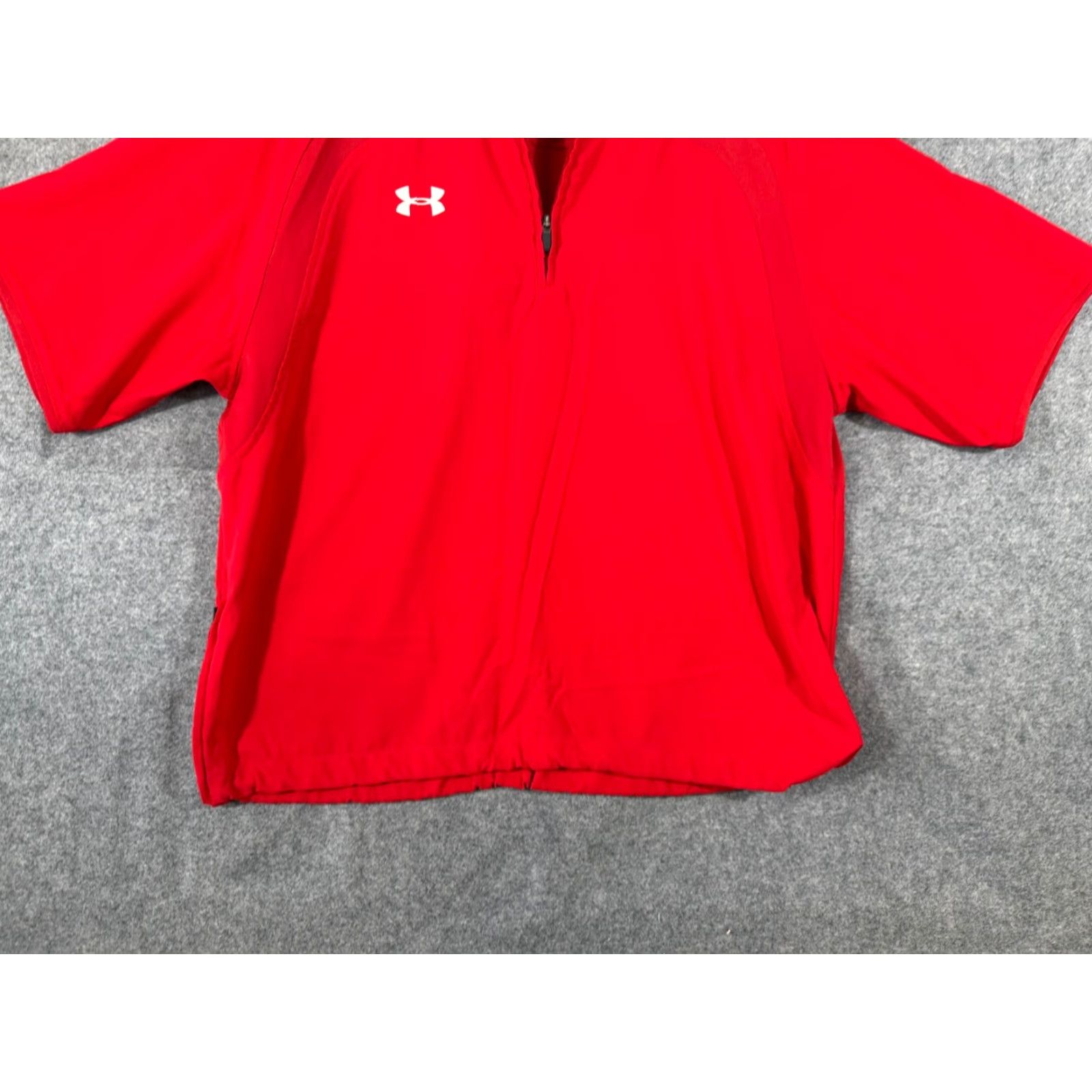 Under Armour VINTAGE: No Under Armour Baseball Wind Shirt Mens S Red Stretch 1/4 Zip Pullover Side Zip Raglan Short Sleeve Size US S / EU 44-46 / 1 - 4 Thumbnail