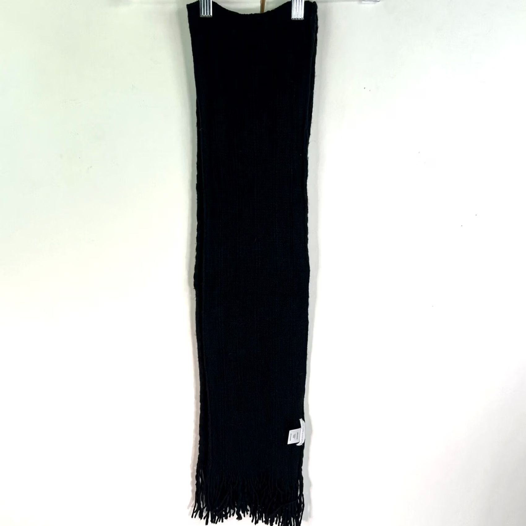 Vintage NYC Scarf Knit Fringed 9X30 Acrylic Womens Black Size ONE SIZE - 5 Thumbnail