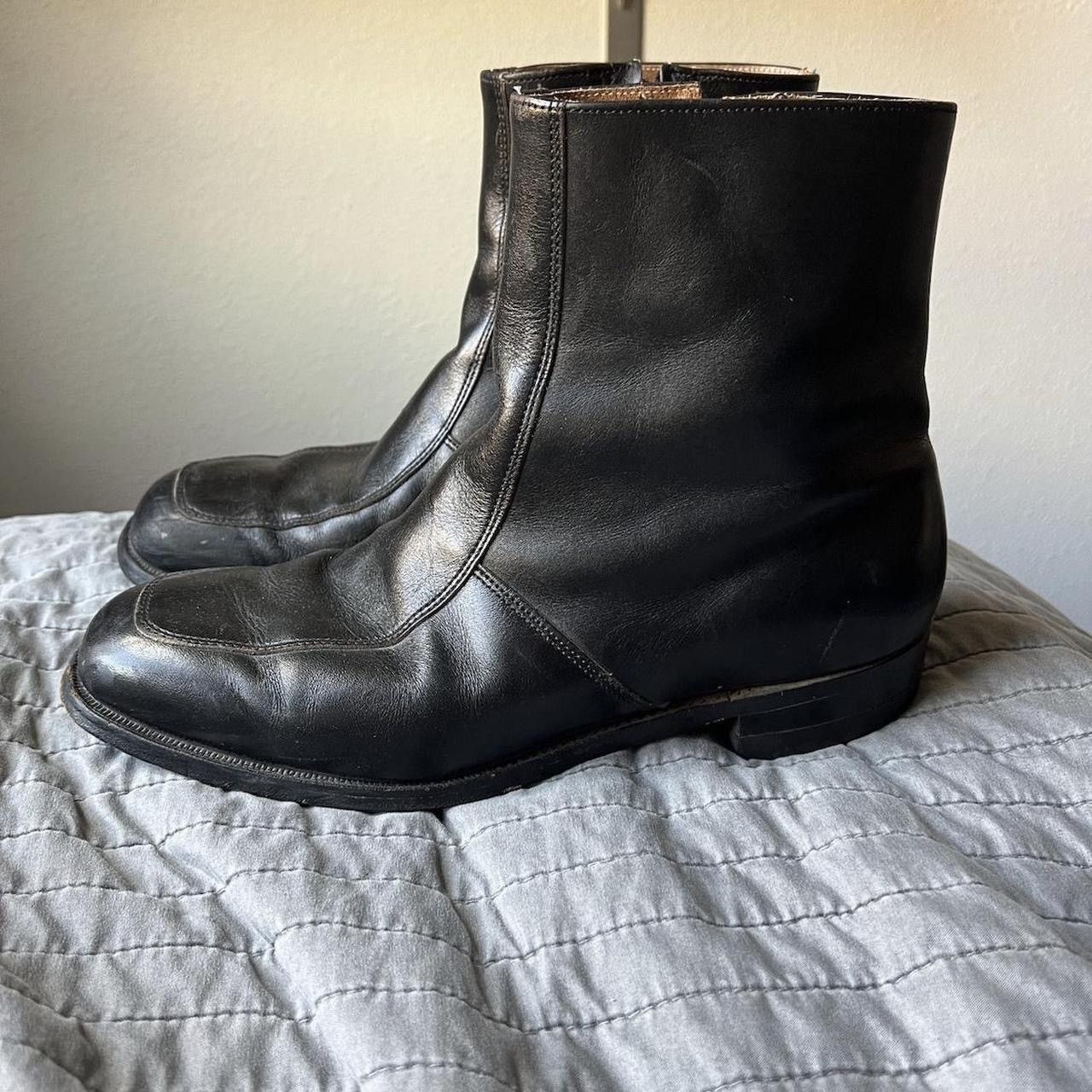 Vintage Vintage Slim Side Zip Leather Boots Size US 10.5 / EU 43-44 - 2 Thumbnail