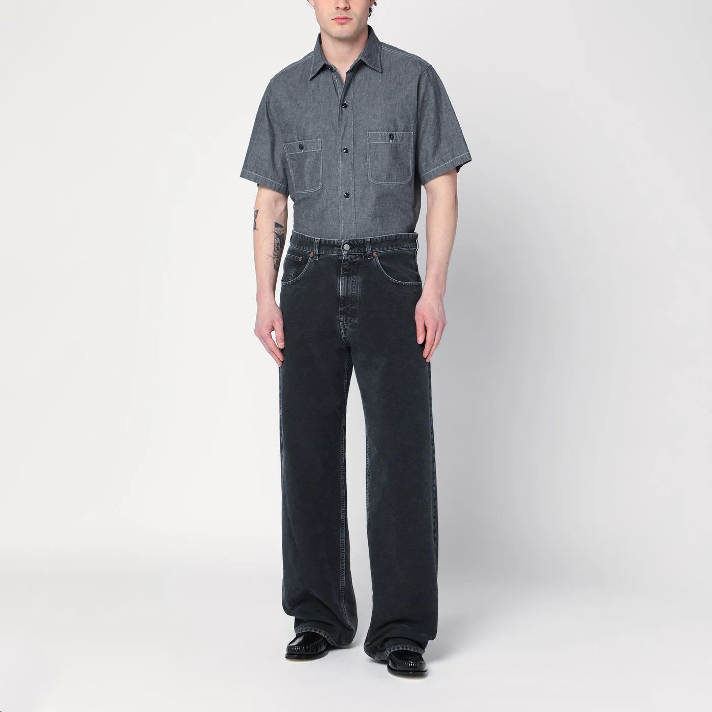Maison Margiela o1d2blof0526 Cotton Shirt in Gray Size US S / EU 44-46 / 1 - 2 Thumbnail