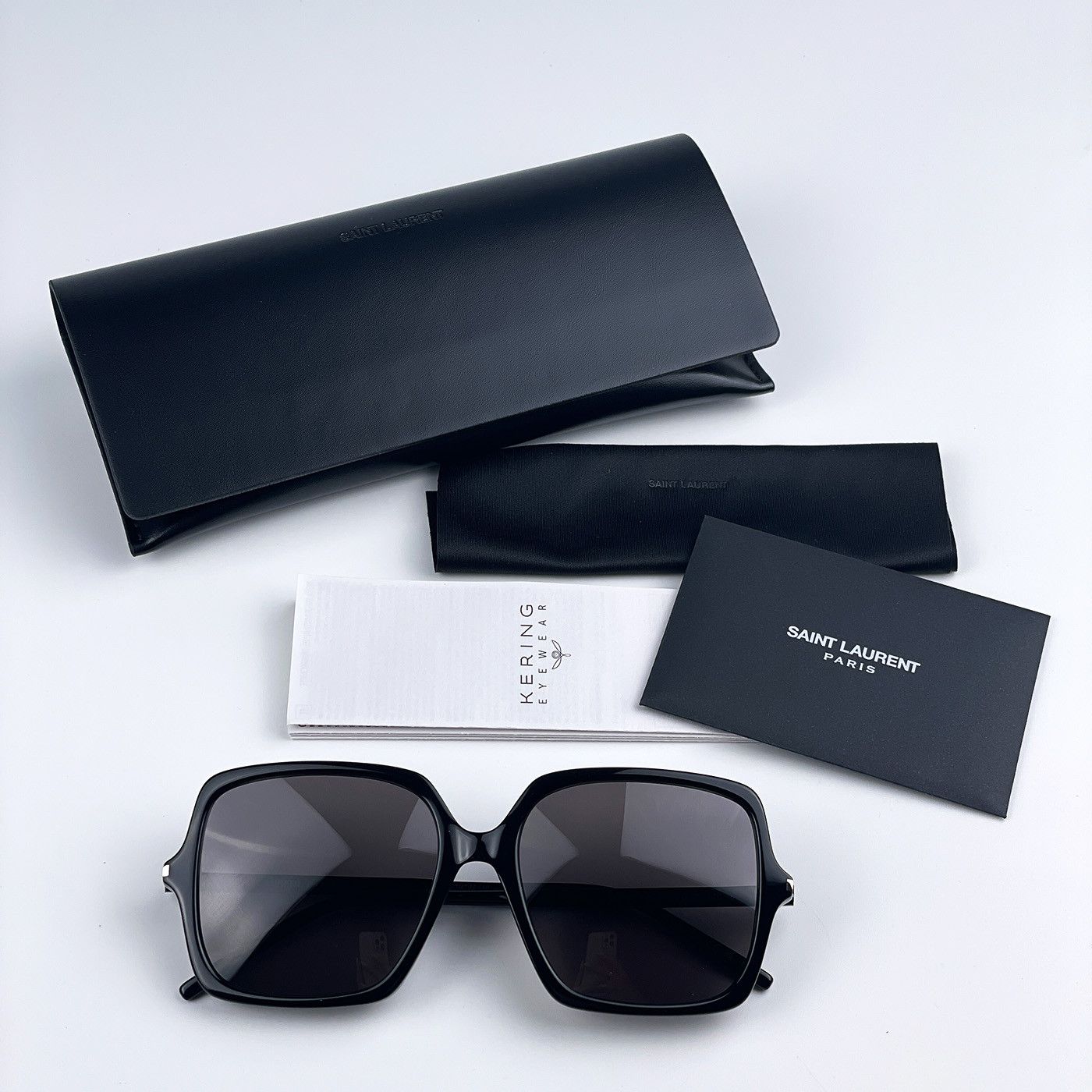 Yves Saint Laurent NEW Saint Laurent SL591 001 Square Oversized Sunglasses Size ONE SIZE - 10 Thumbnail
