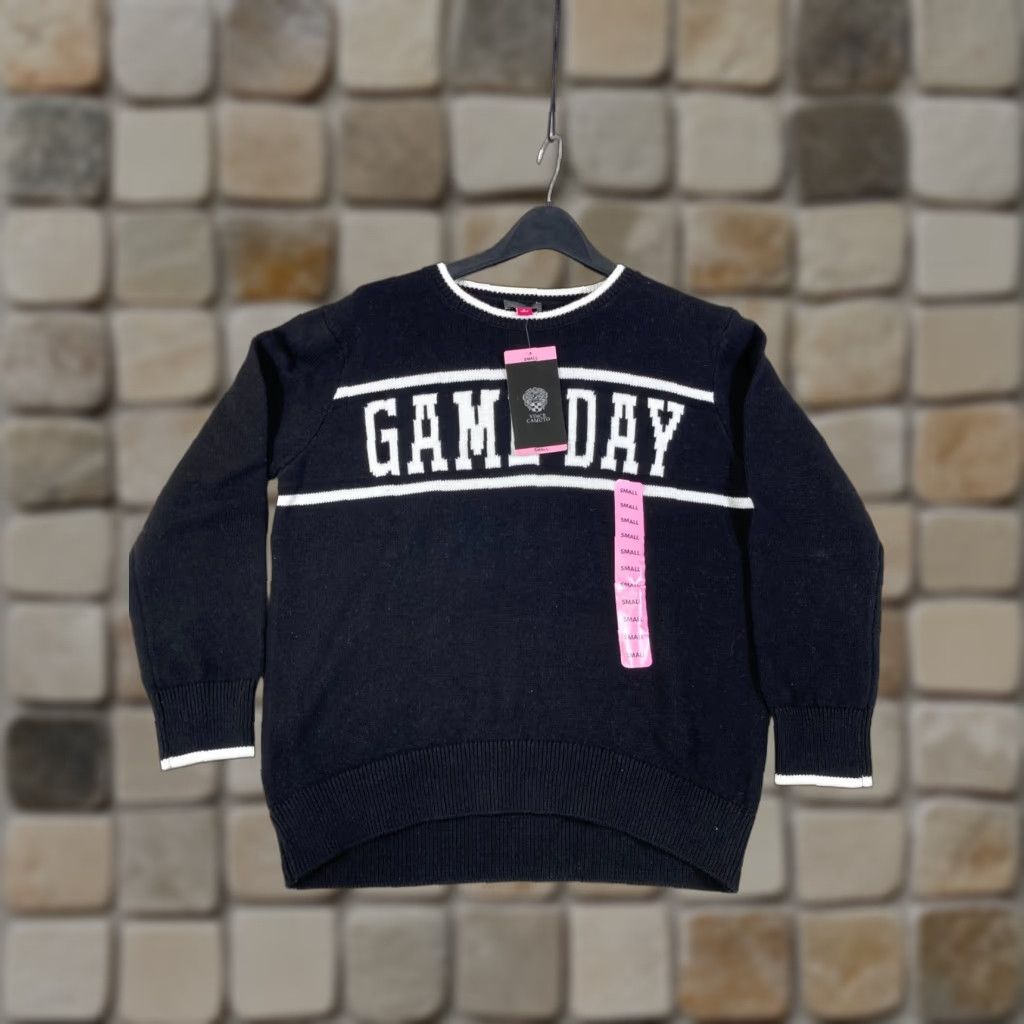 Vince Camuto Vince Camuto Sweater Shirt Women Small Black 100% Cotton Crew Neck Pullover NWT Game Day Winter Fall Spring Mens Womens? Size S / US 4 / IT 40 - 1 Thumbnail