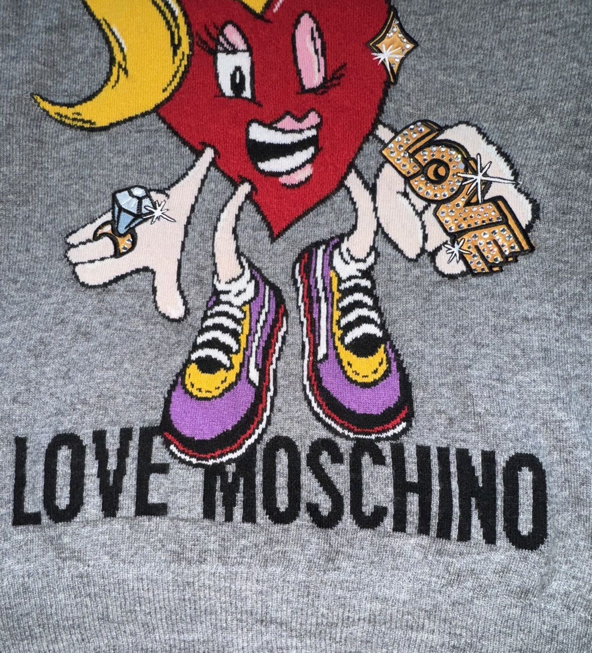 Love Moschino Love Moschino big logo wool blend sweater Size L / US 10 / IT 46 - 3 Thumbnail
