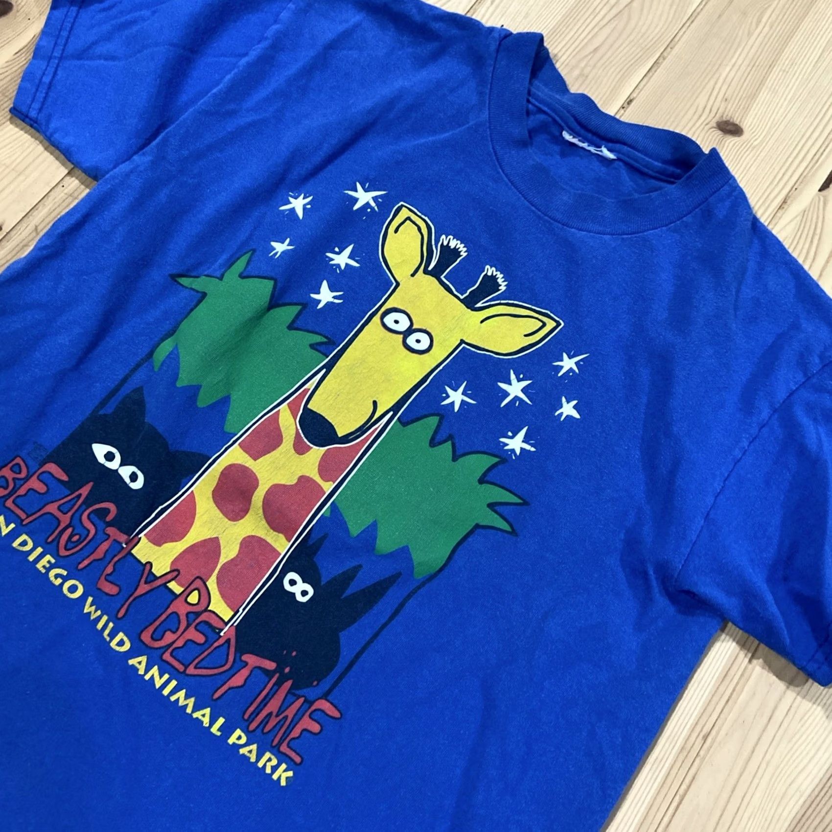 Gildan VTG Gildan Ultra Cotton T-Shirt Beastly Bedtime Small Blue Giraffe Unisex Adults Logo Graphic Print Crew Neck Cotton Size US S / EU 44-46 / 1 - 2 Thumbnail
