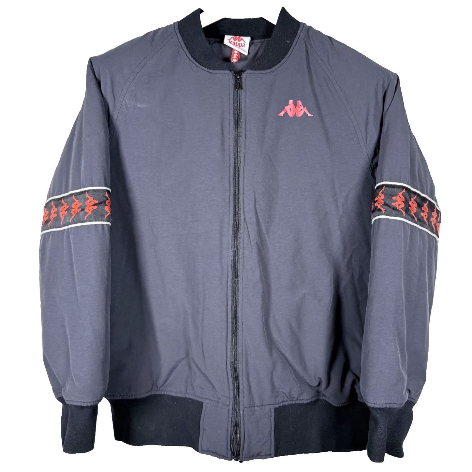 Kappa Kappa Bomber Jacket Men Large Gray Logo Full Zip Sports Vintage No Size US L / EU 52-54 / 3 - 2 Thumbnail