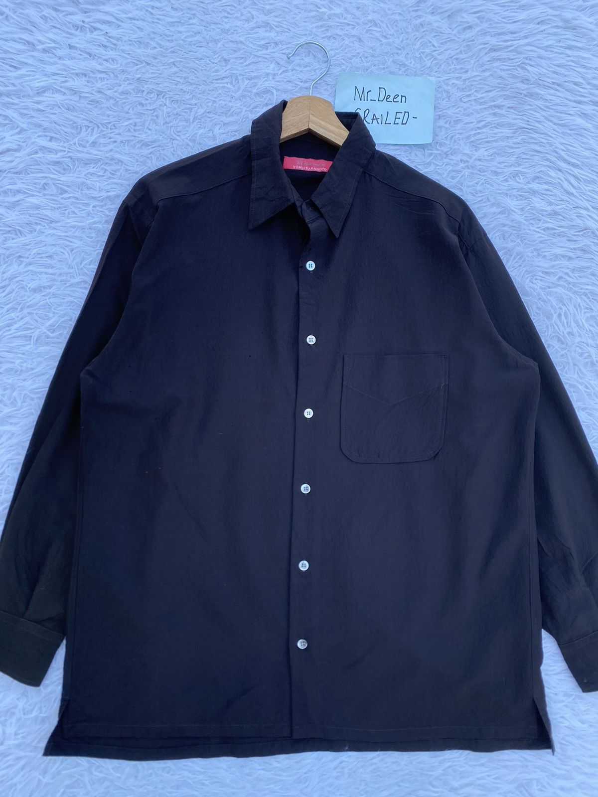 Yohji Yamamoto Rare Vintage 90s Yohji Yamamoto 50% Soie SILK Button Shirt Size US L / EU 52-54 / 3 - 6 Thumbnail
