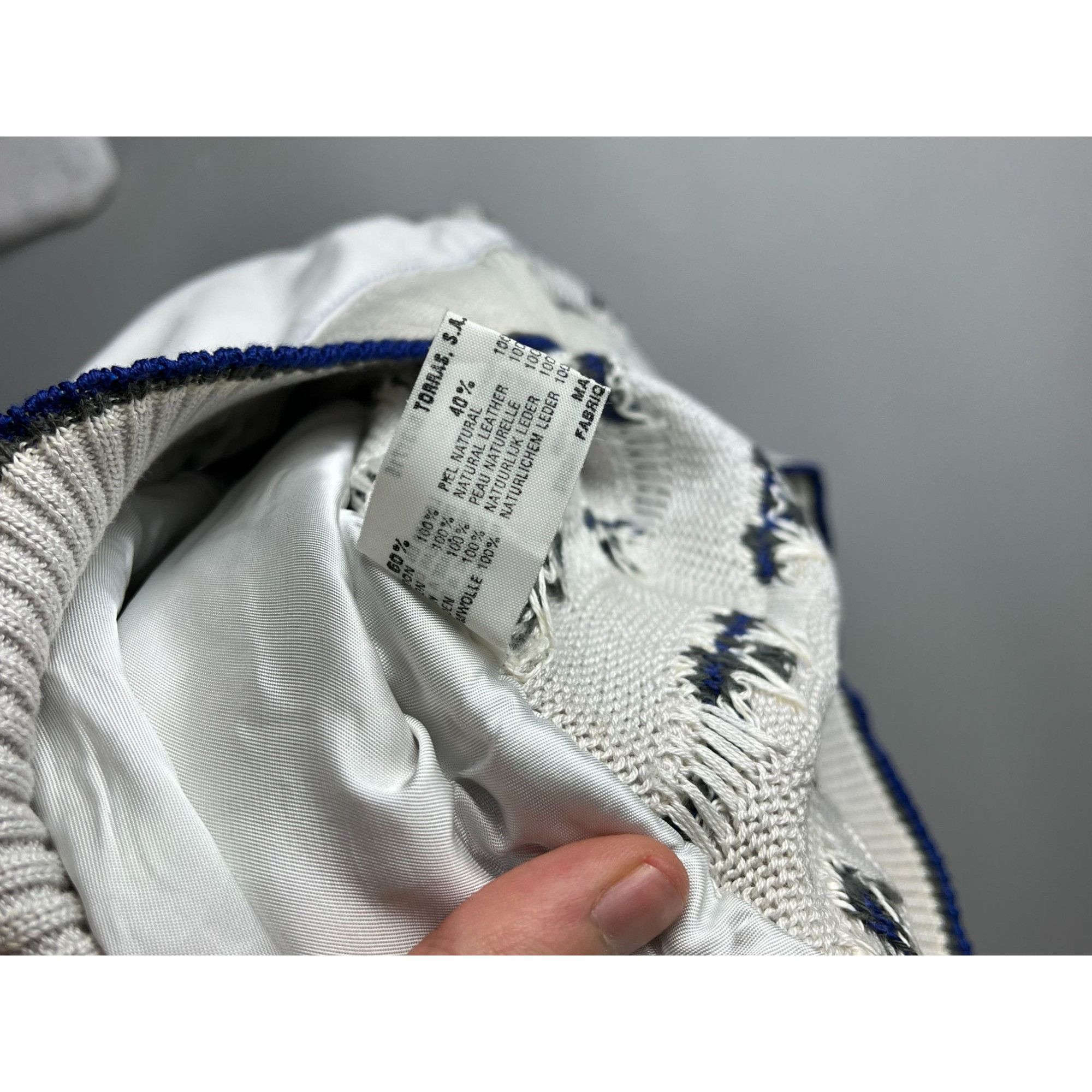 Torras × Vintage Classic Vintage Torras Leather & Wool Striped Sweater Size US L / EU 52-54 / 3 - 3 Thumbnail
