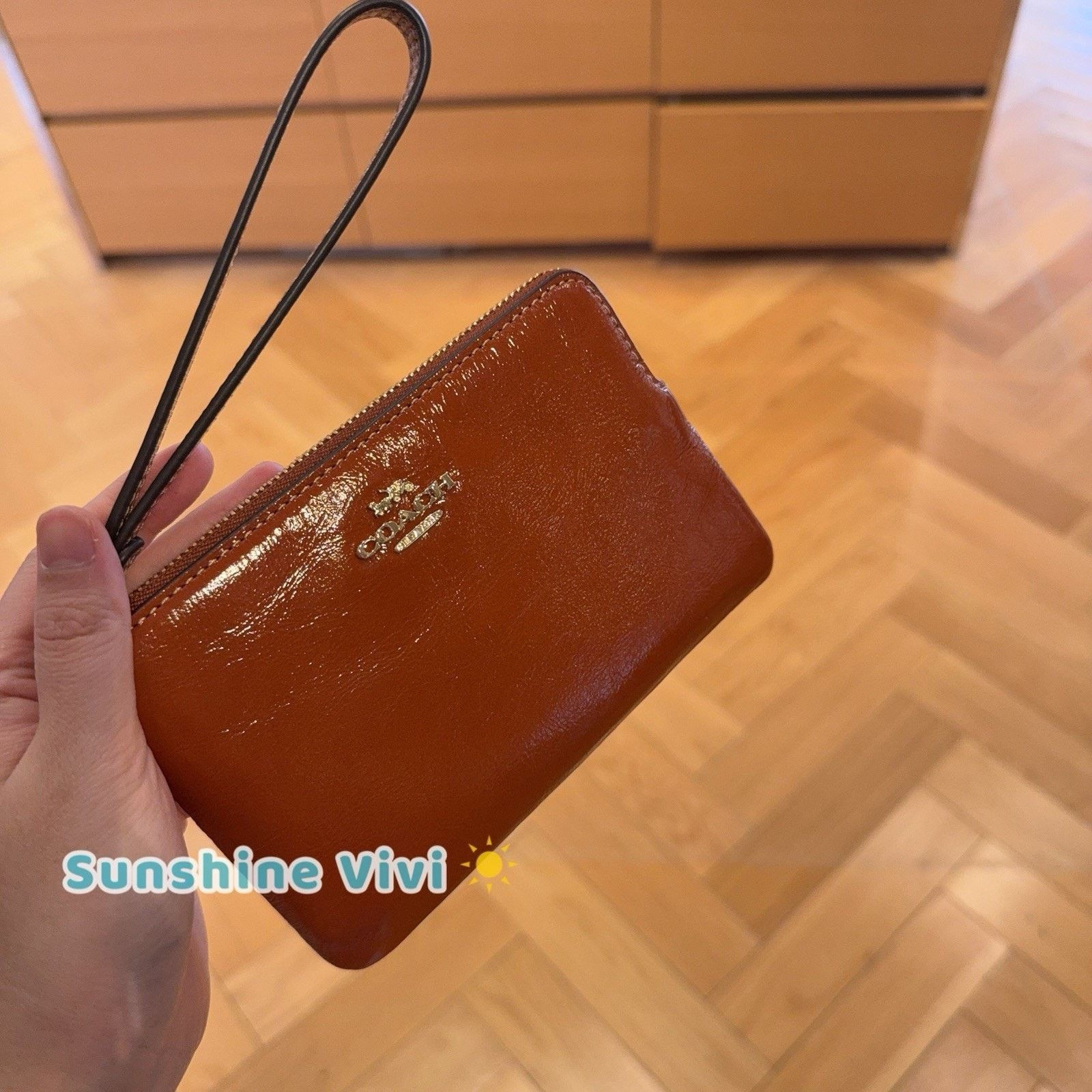 Coach NWT Coach Cinnamon Corner Zip Wristlet CEL05 leather Size ONE SIZE - 2 Thumbnail