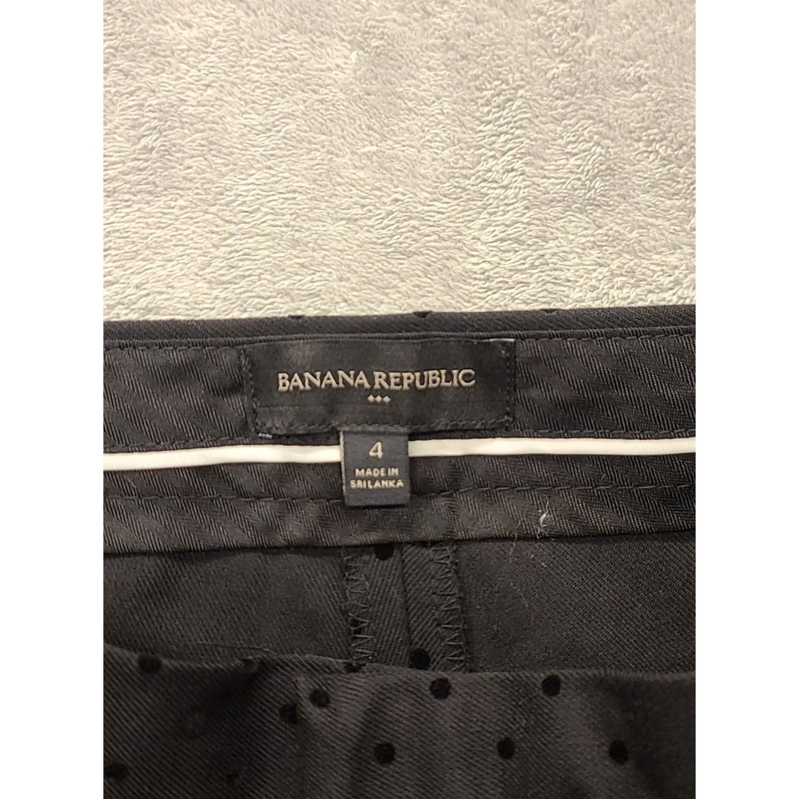 Banana Republic VINTAGE Banana Republic Pants Womens 4 Slim Tapered Mid Rise Dress Casual Black Dots Size 27" / US 4 / IT 40 - 2 Thumbnail