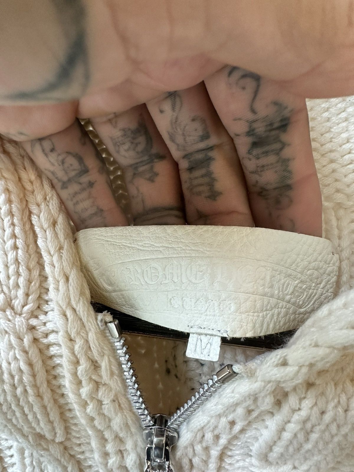 Chrome Hearts CHROME HEARTS 1:1 CROSS SPINE HOODIE WHITE CASHMERE VEST Size US M / EU 48-50 / 2 - 8 Thumbnail
