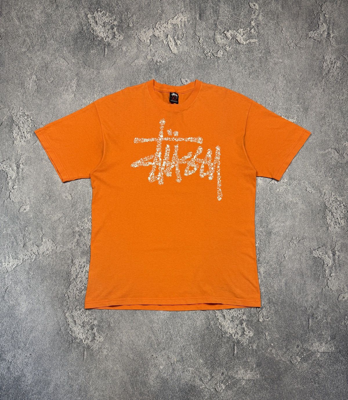 Stussy Vintage Stussy Big Logo Y2K Orange Sk8 T-Shirt Tee Size US XL / EU 56 / 4 - 1 Thumbnail
