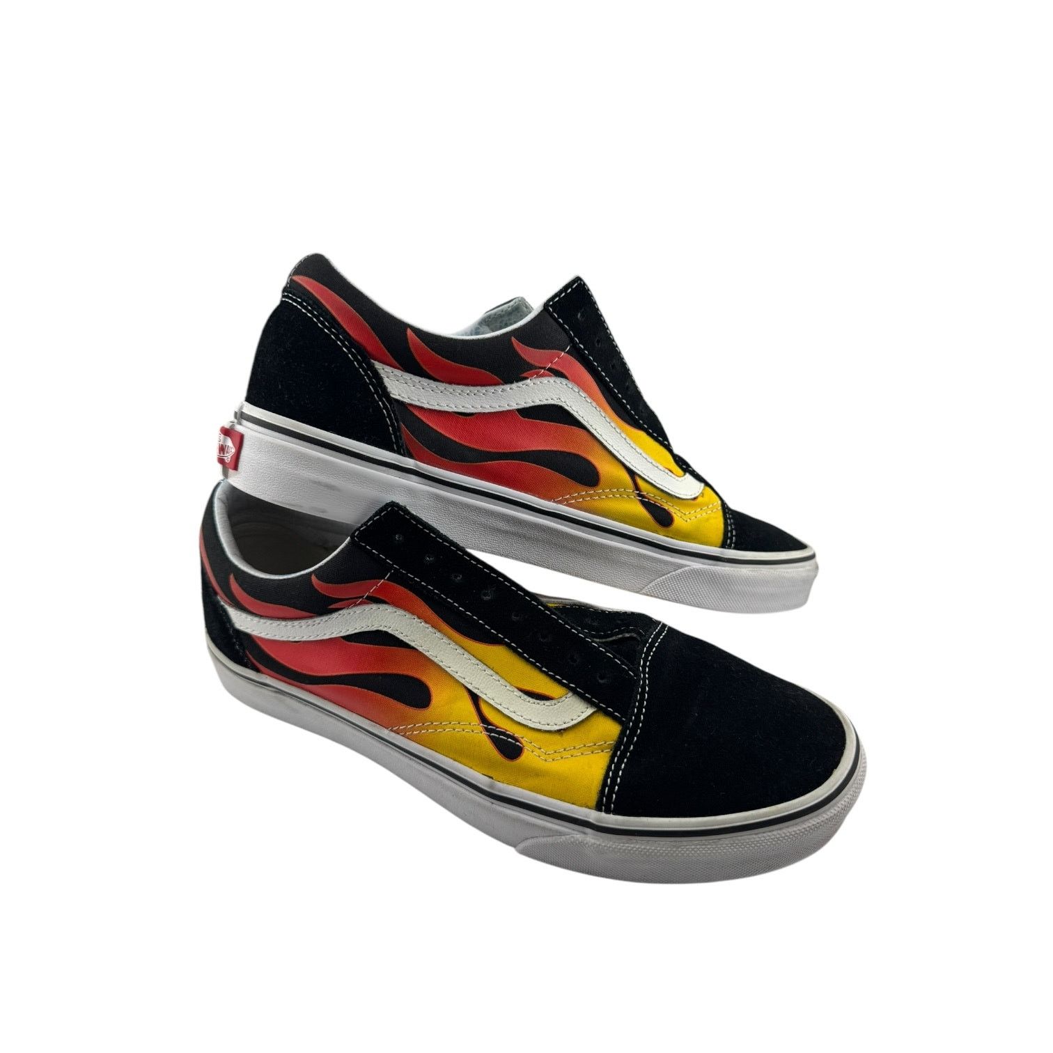 Vans Old Skool Flame Shoes Black Red Yellow Flames