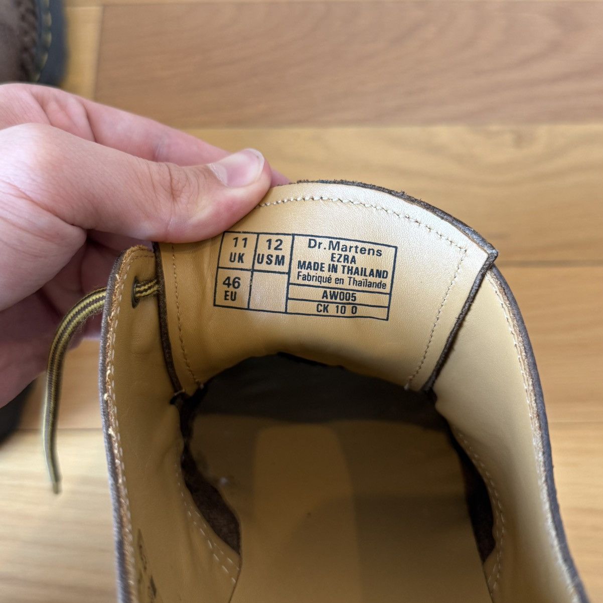Dr. Martens Dr. Martens Ezra 3-Eye Distressed Woven Leather Oxford US 12 Size US 12 / EU 45 - 12 Thumbnail