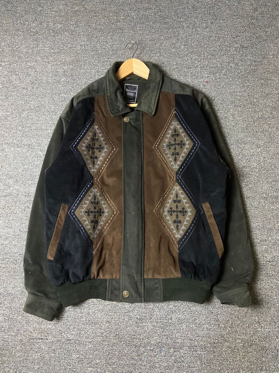 Japanese Brand Tauzend Brand Geometric Embroidered Suede Jacket (175) Size US L / EU 52-54 / 3 - 1 Thumbnail
