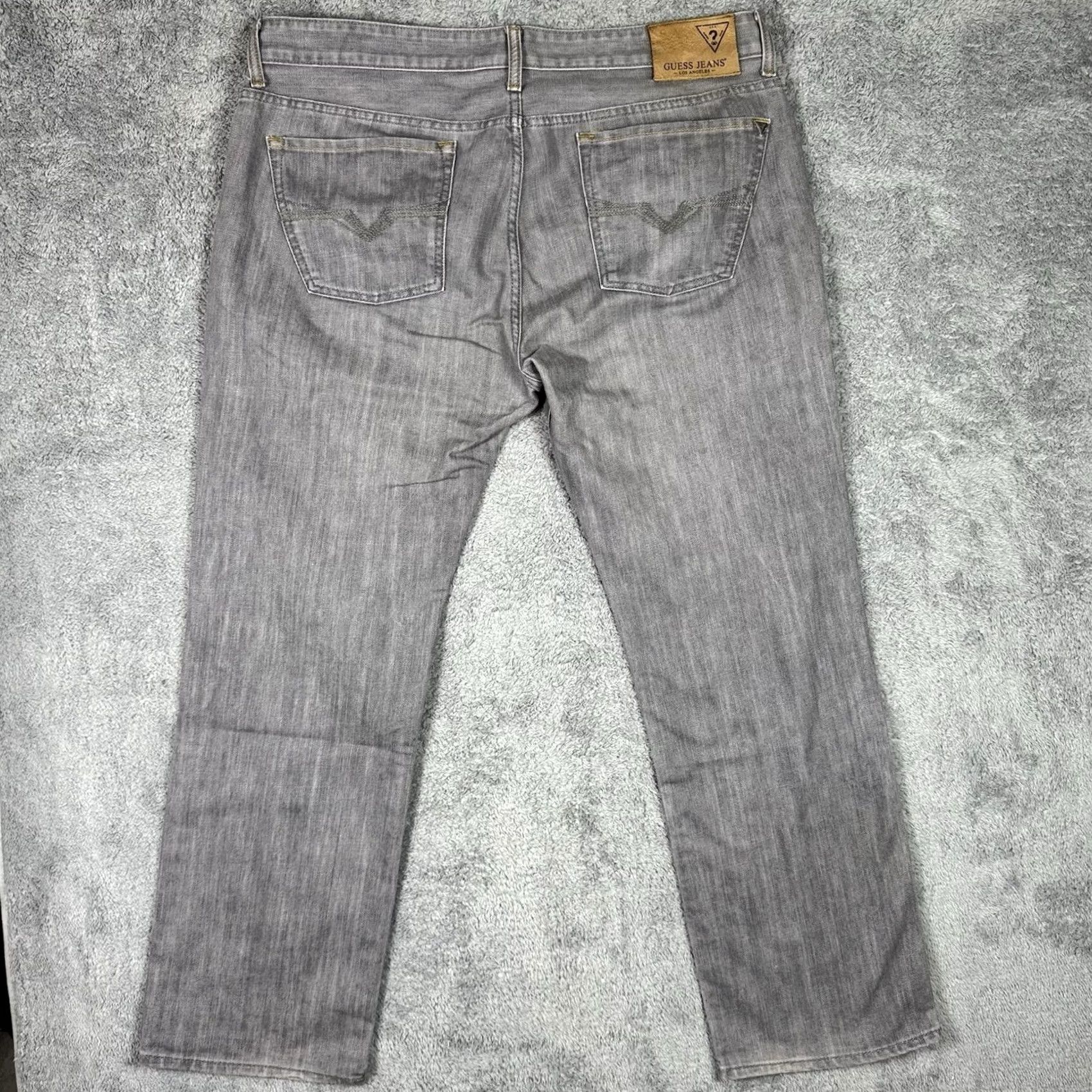 Guess VINTAGE GUESS Jeans Mens 38 Gray Lincoln 38x30 Premium Slim Straight Y2K Grunge 90s Raw Wash Size US 38 / EU 54 - 4 Thumbnail