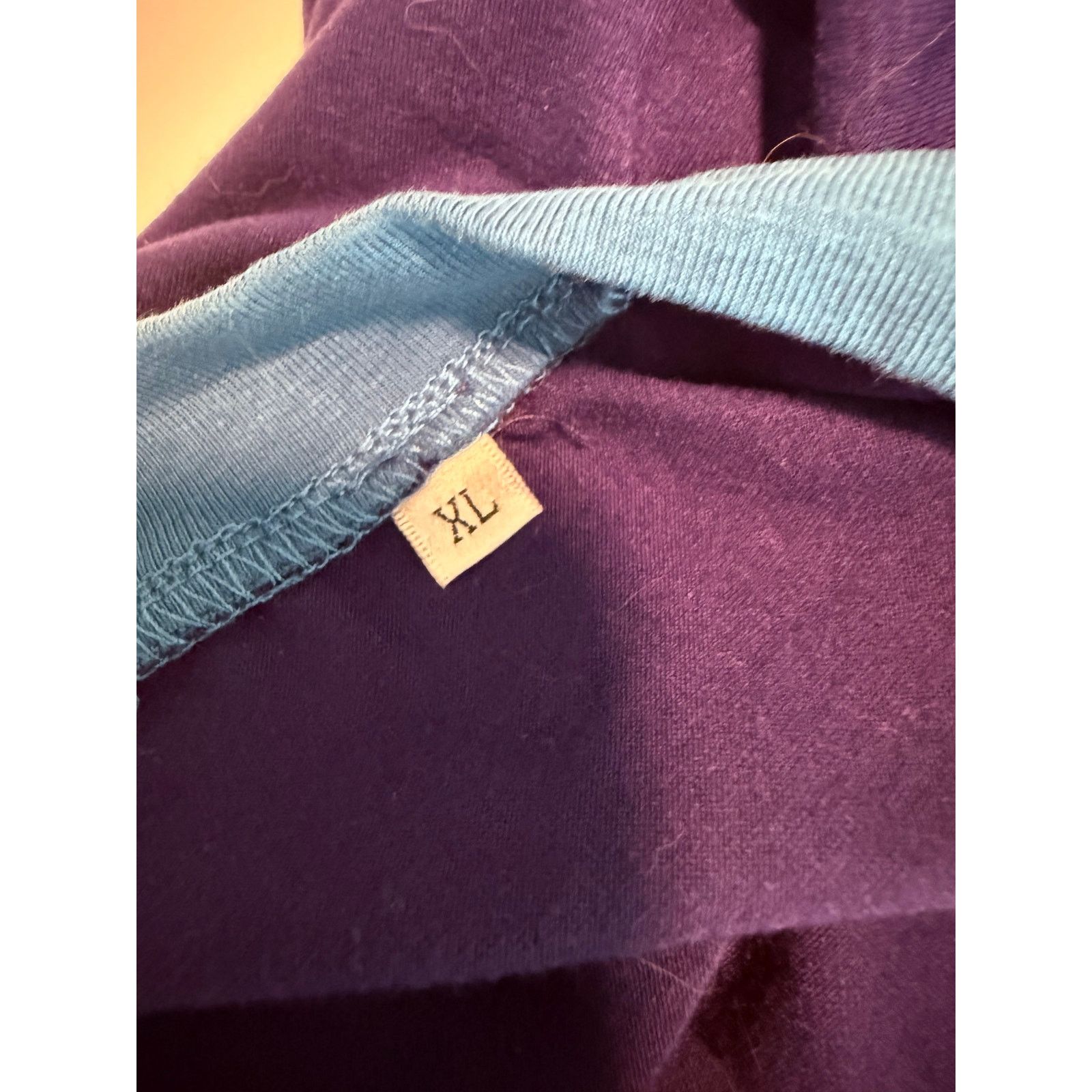 Other Women’s V-Neck Purple Blue Trim Chest Pocket Tee XL - C014 Size XL / US 12-14 / IT 48-50 - 4 Thumbnail