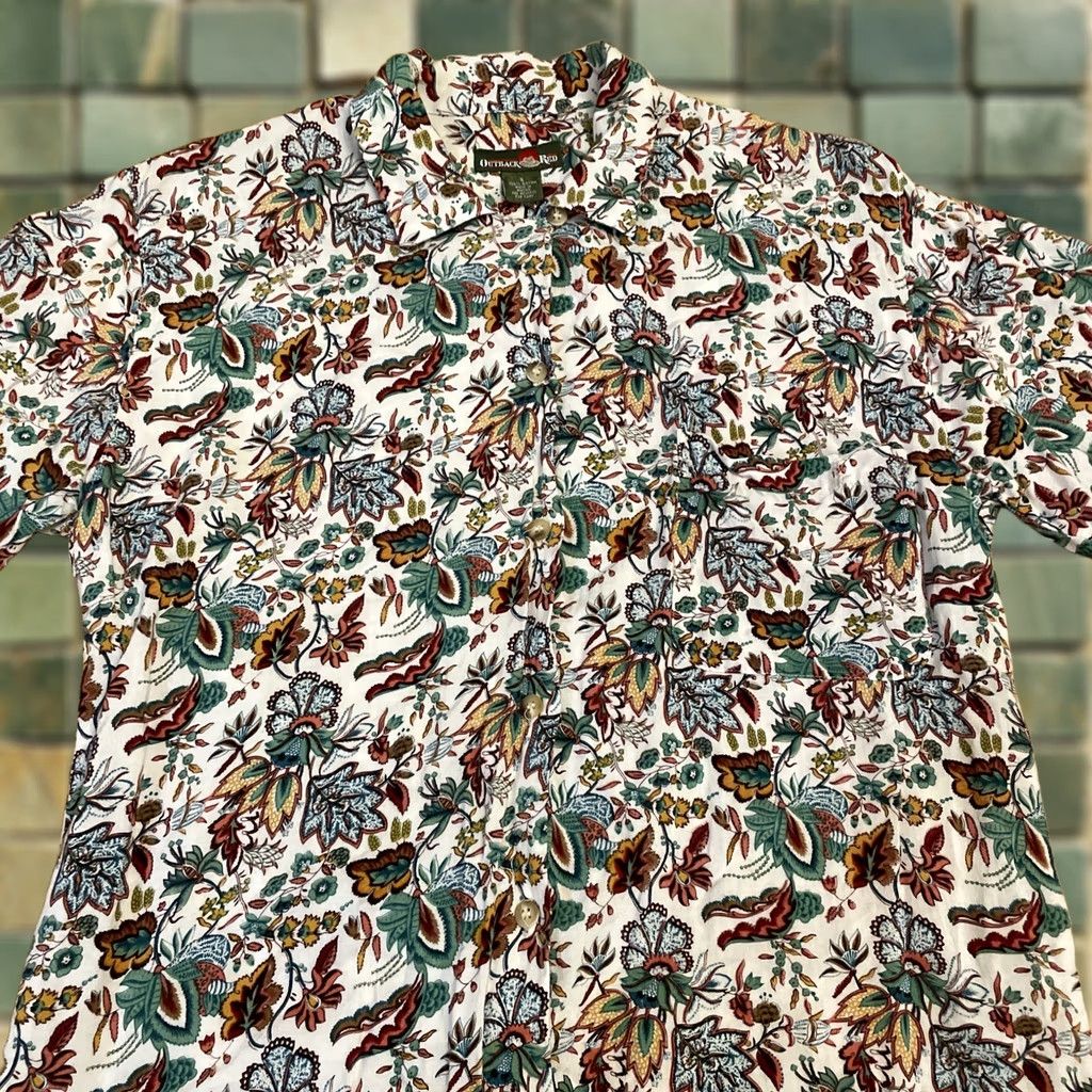 Vintage OUTBACK RED Button-Up Shirt Womens Small Floral Western Floral Grunge 90’s Y2K Vintage Size L / US 10 / IT 46 - 1 Thumbnail