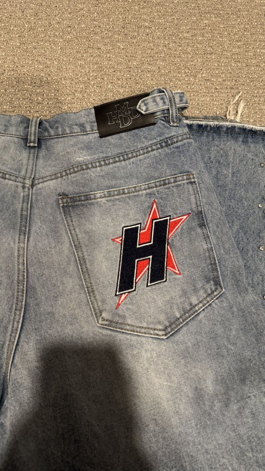HMDD HAPPY MEMORIES DON’T DIE CRYSTAL JEANS Size US 34 / EU 50 - 7 Thumbnail