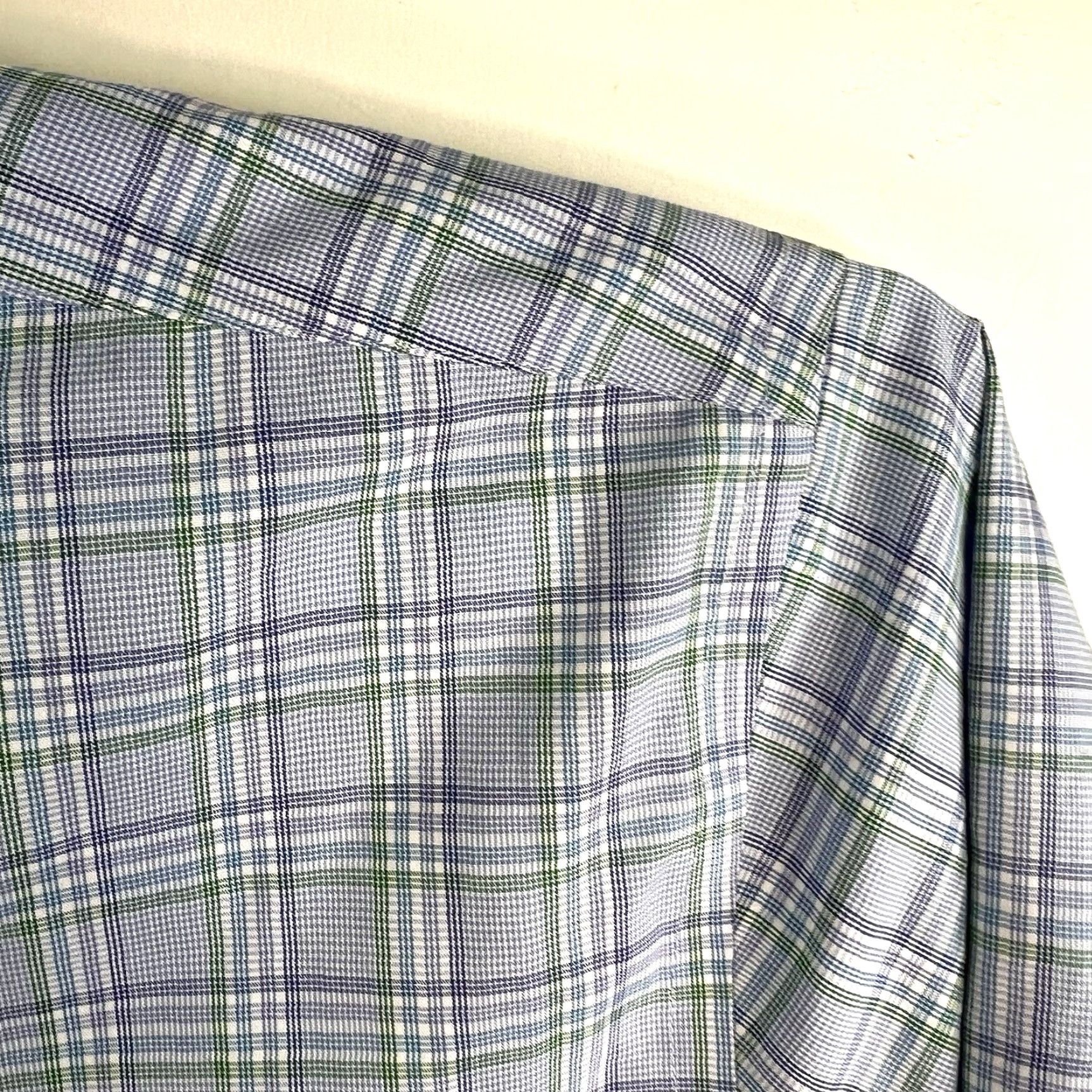 Vintage Blue Rochester Egyptian Cotton Checked Button-Up Shirt Mens Size 20 Regular Long Sleeve Blue/Green Pattern Check Casual Business 64 in Chest Size US XXL / EU 58 / 5 - 2 Thumbnail