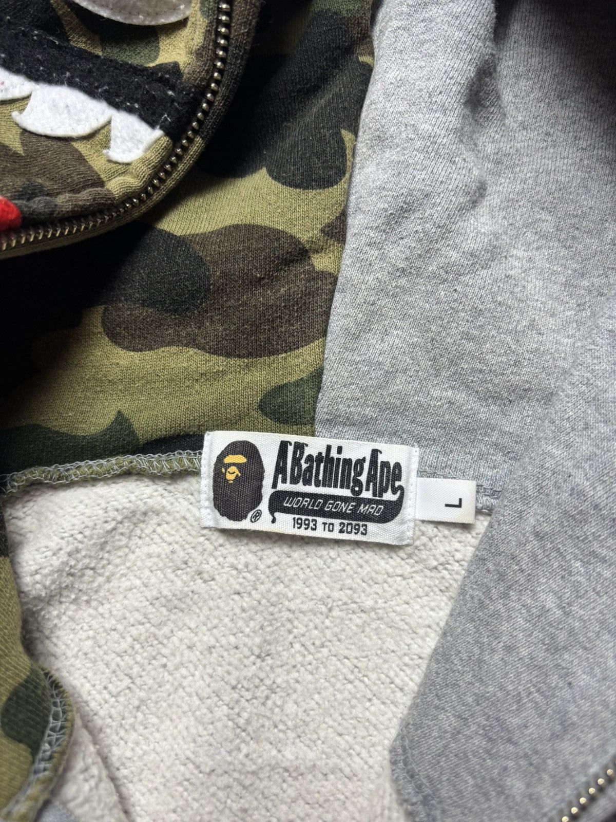 Bape Bape half camo shark full zip hoodie Size US L / EU 52-54 / 3 - 12 Thumbnail