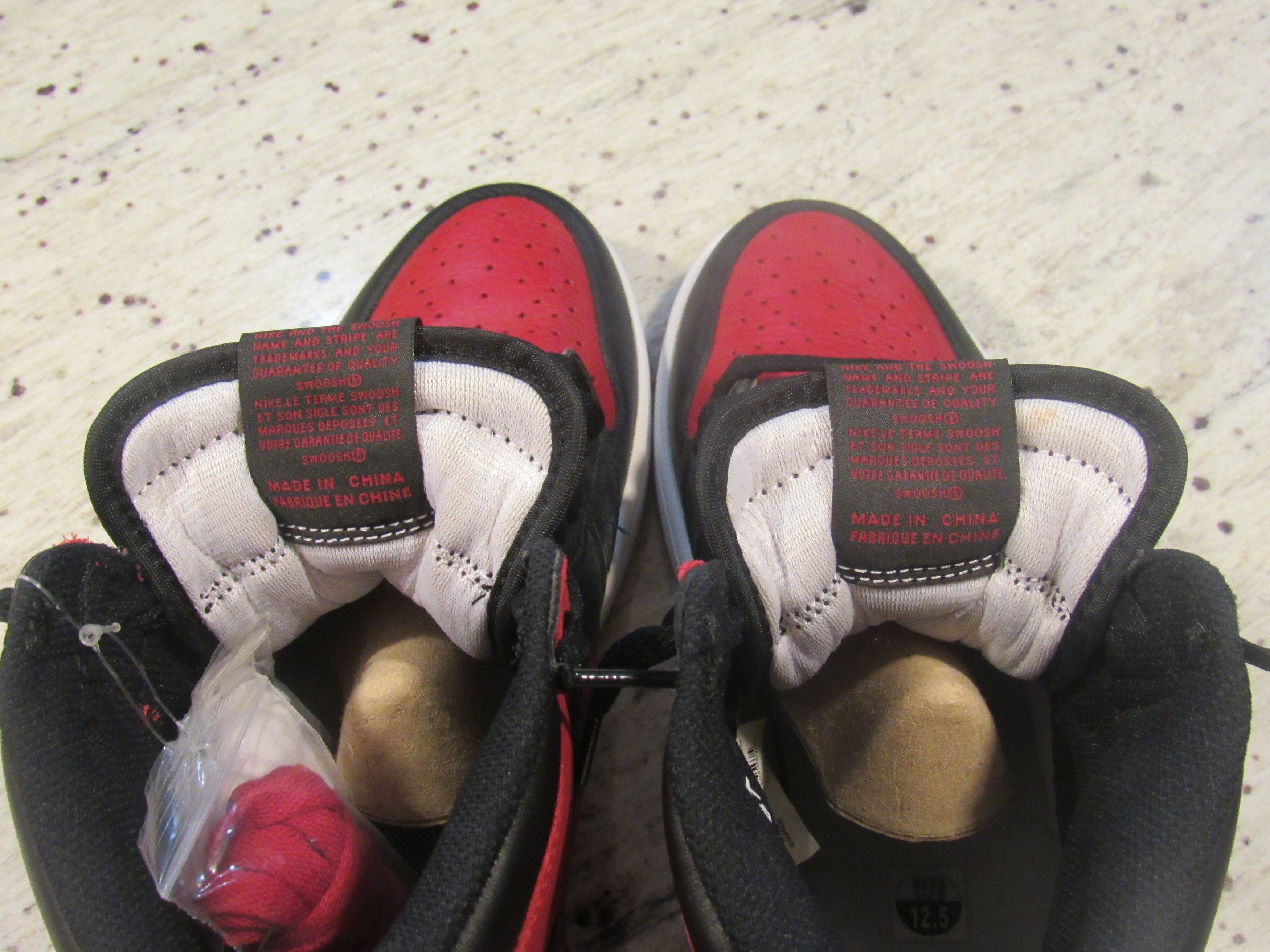 Jordan Brand × Nike Air Jordan 1 'Banned' 2016 Size US 12.5 / EU 45-46 - 12 Thumbnail