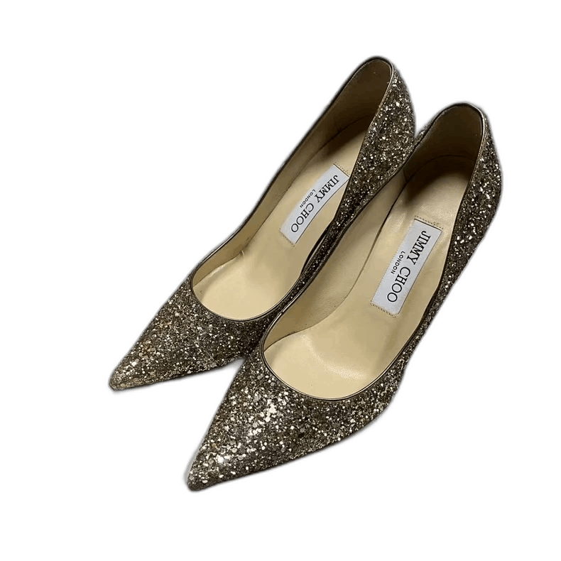 Jimmy Choo Jimmy Choo Gold Sparkly High Heels Size US 6 / IT 36 - 1 Thumbnail