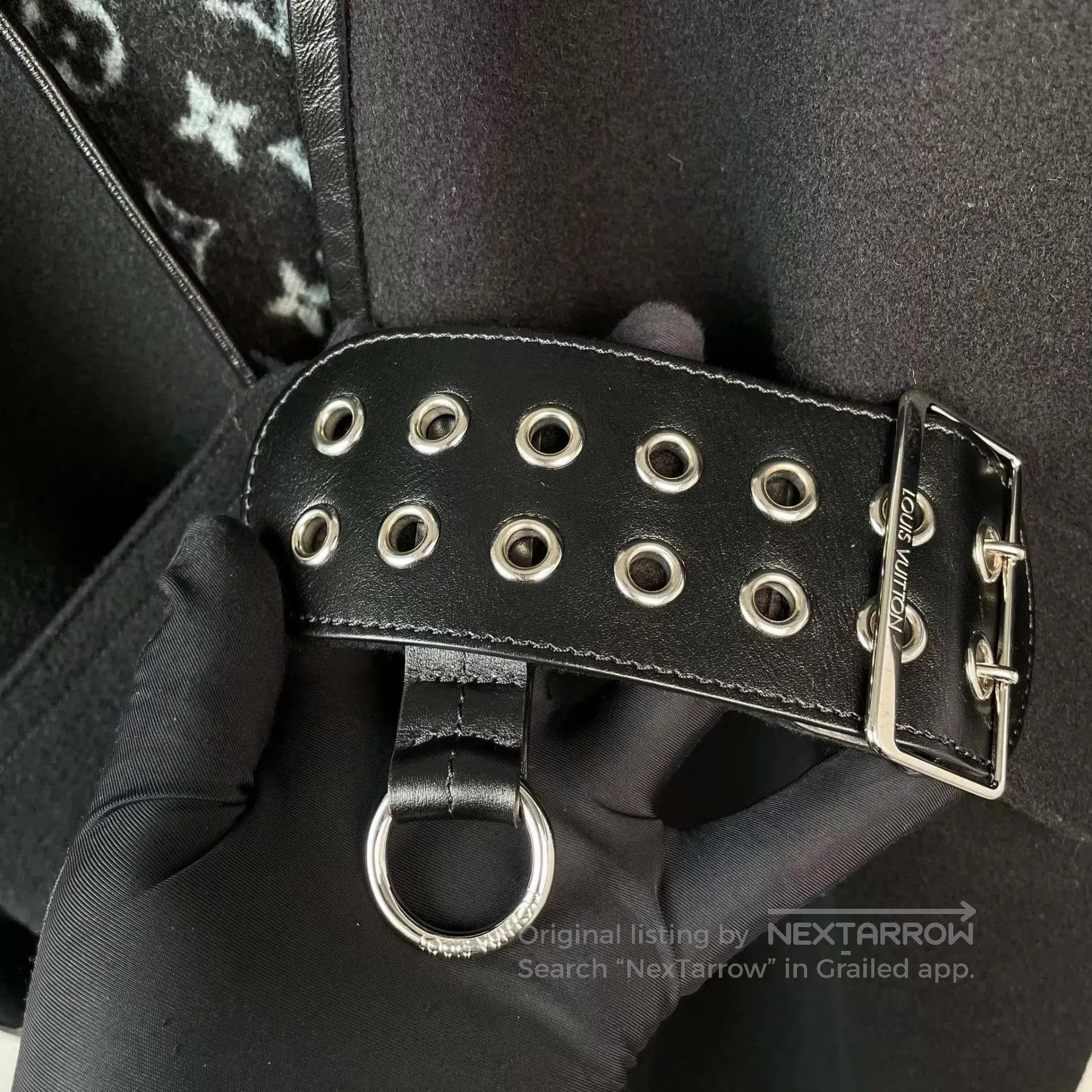 Louis Vuitton Black Long Belted Coat with Patterned Lining. Size US S / EU 44-46 / 1 - 4 Thumbnail