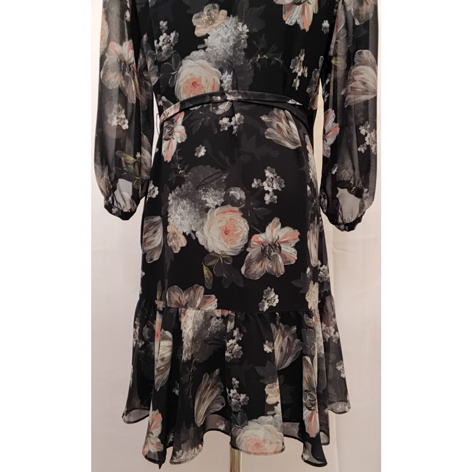 Allsaints All Saints Wrap Dress Women's M Black/Floral Flowy Jade Eden Size M / US 6-8 / IT 42-44 - 8 Thumbnail