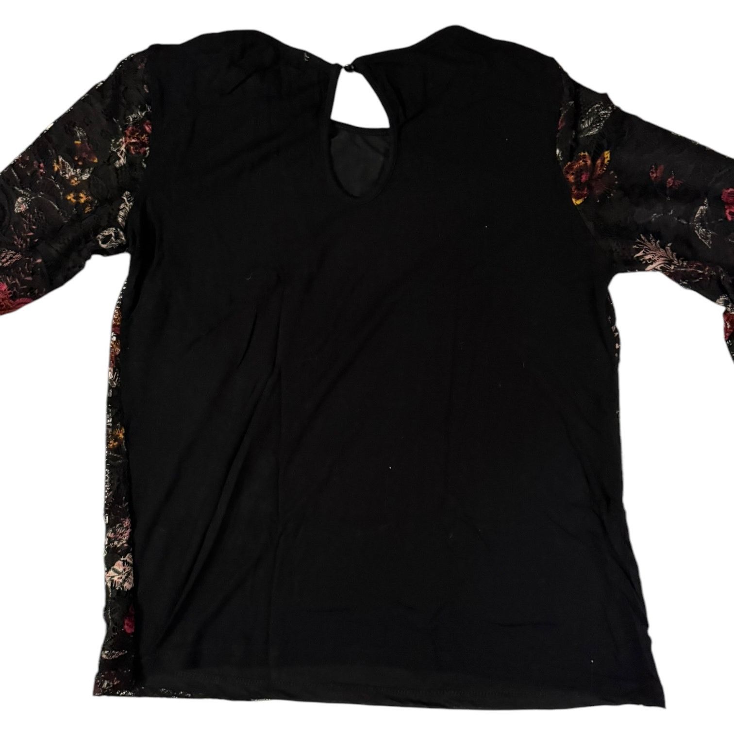Other Unbranded Women’s Lacy Black Top w/Floral Pattern – Medium Size M / US 6-8 / IT 42-44 - 5 Thumbnail