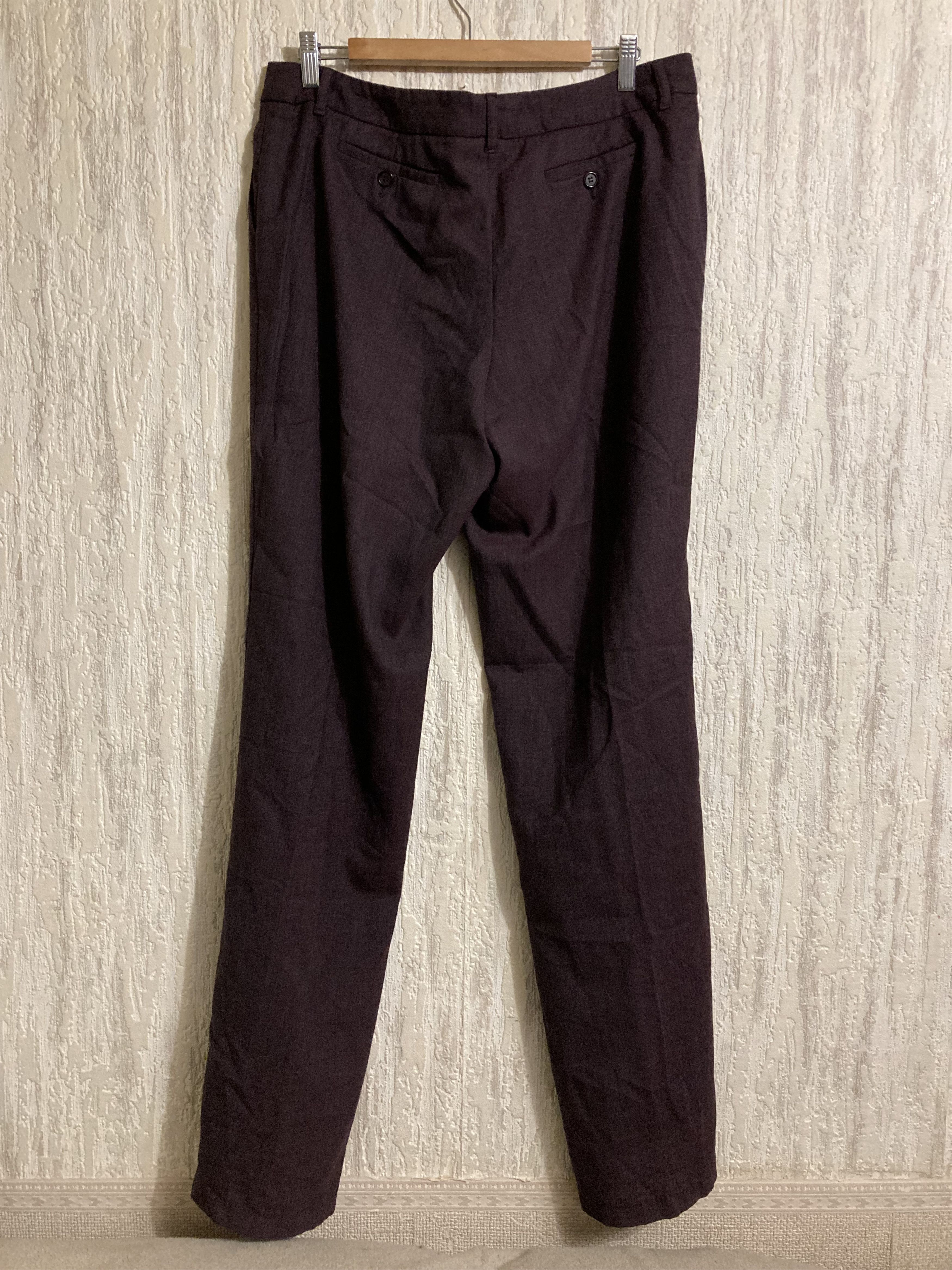 Etro Vintage ETRO Milano Women's Burgundy Wool Dress Pants Size 36" / US 14 / IT 50 - 2 Thumbnail