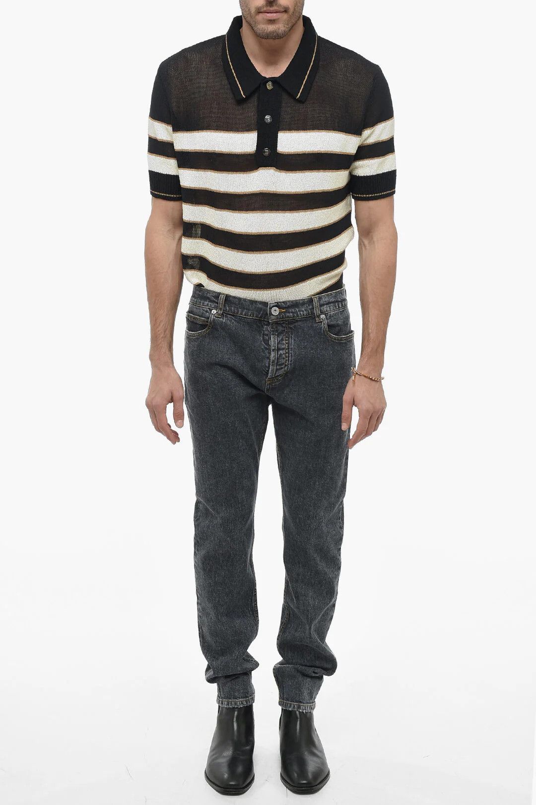 Balmain og1mm0326 Slim-Fit Jeans in Grey Size US 32 / EU 48 - 4 Thumbnail