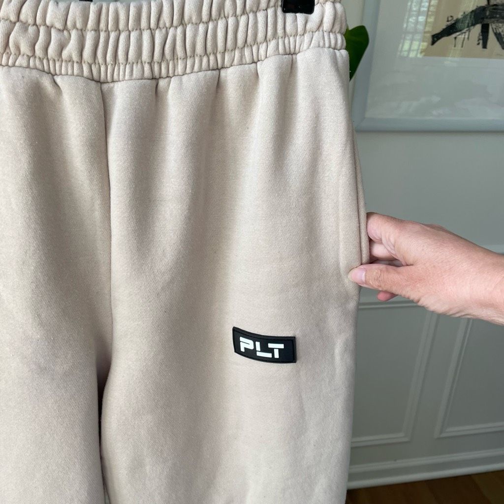 Other PLT PrettyLittleThing Beige Cream Badge Detail Straight Leg Size 27" / US 4 / IT 40 - 2 Thumbnail