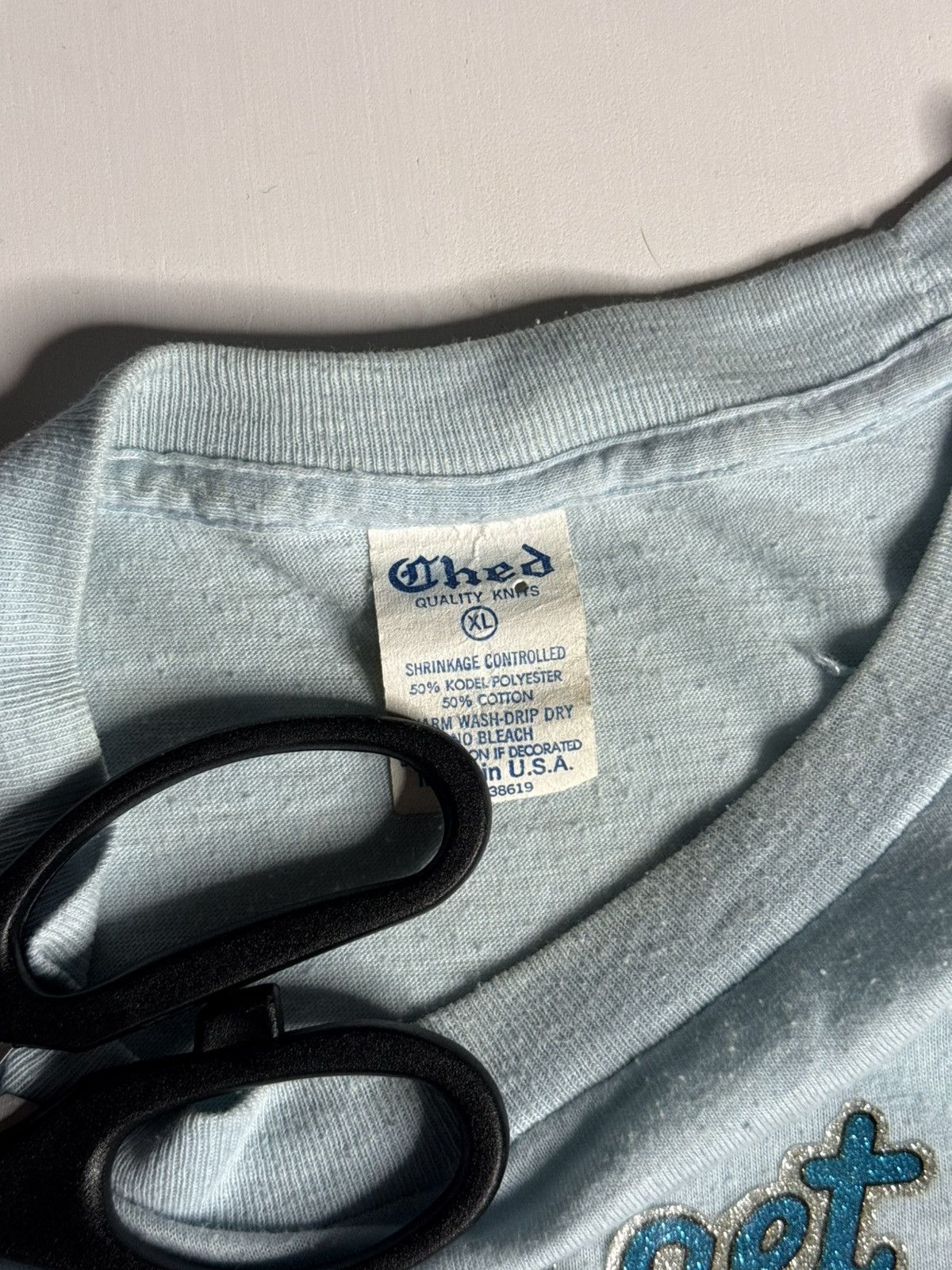 Vintage VINTAGE 1980 RARE I Get Even Tee “Baby Blue” [XL] PREOWNED Size US L / EU 52-54 / 3 - 5 Thumbnail