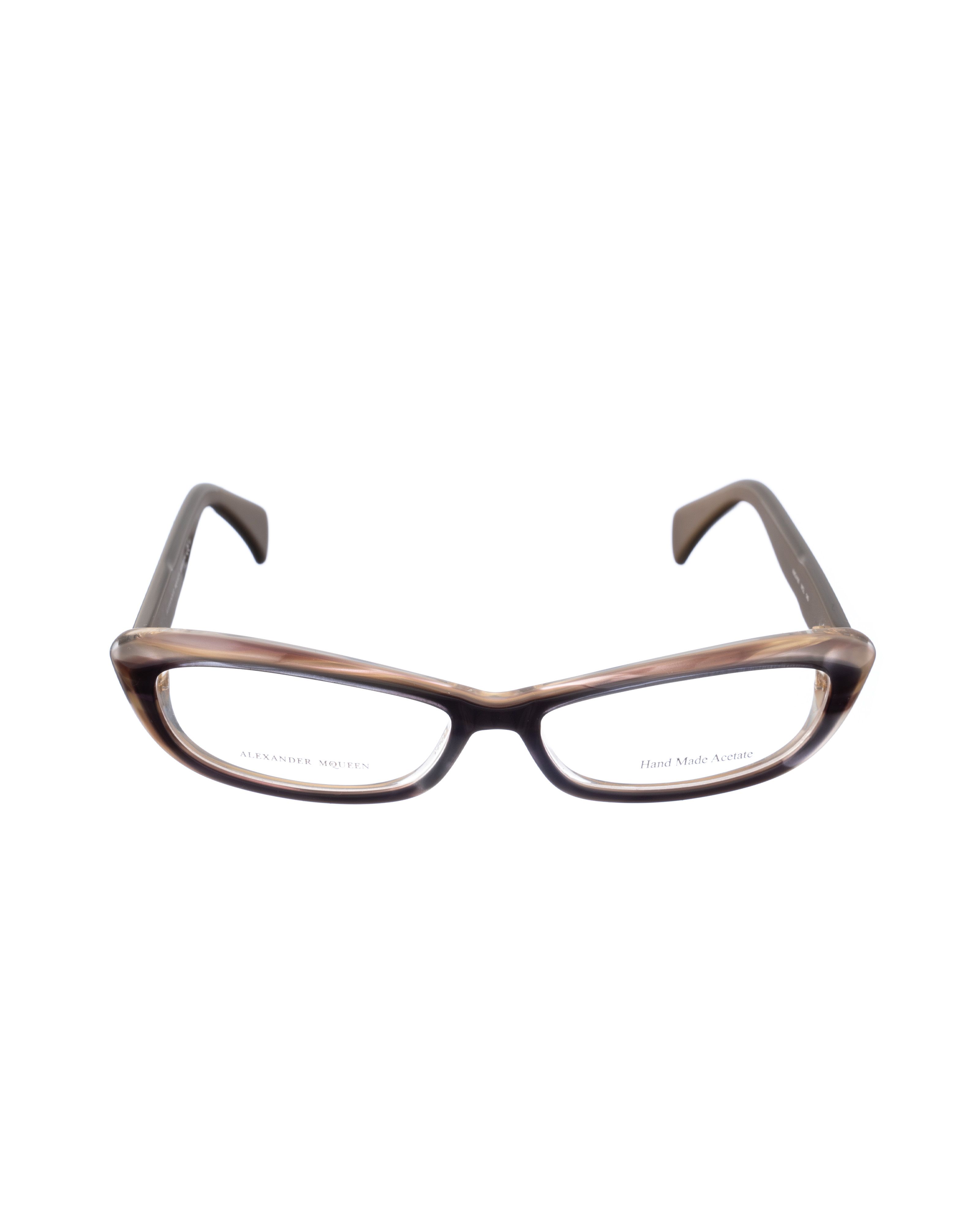 Alexander McQueen × Vintage Alexander McQueen 90s Double Brown Cat-Eye Glasses Size ONE SIZE - 2 Thumbnail