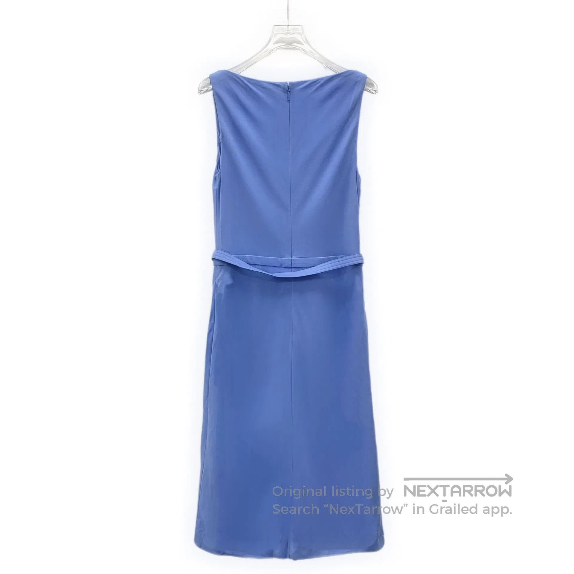 Gucci Guicci Blue V-neck Sleeveless Belted Dress| Size M / US 6-8 / IT 42-44 - 2 Thumbnail