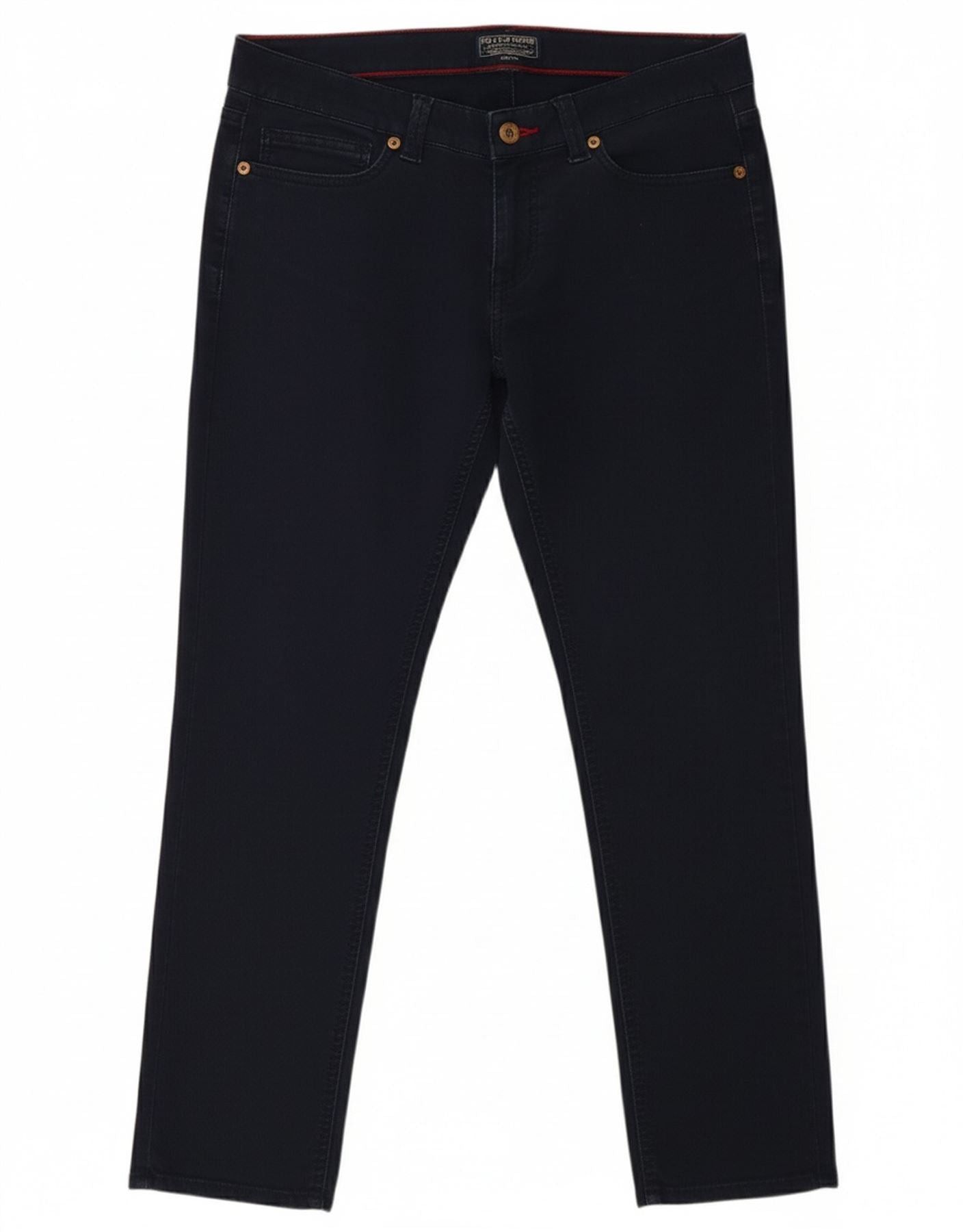 Ralph Lauren Womens Slim Cropped Trousers W28 L26 Navy Blue Cotton Size 24" / US 00 / IT 34 - 1 Thumbnail
