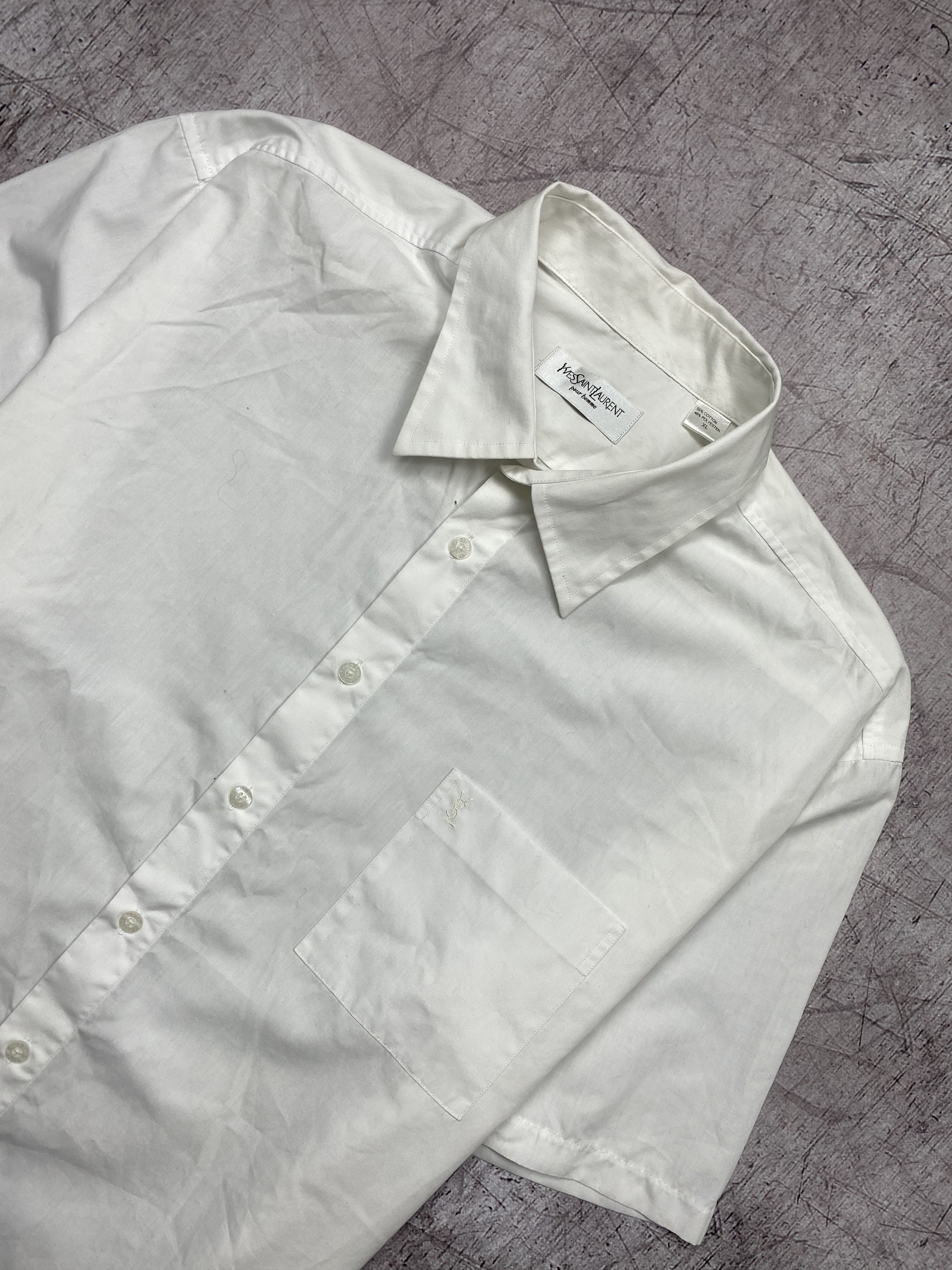 Yves Saint Laurent Ysl Pour Homme Vintage Mens Short Sleeve Shirt YSL Size US XL / EU 56 / 4 - 2 Thumbnail