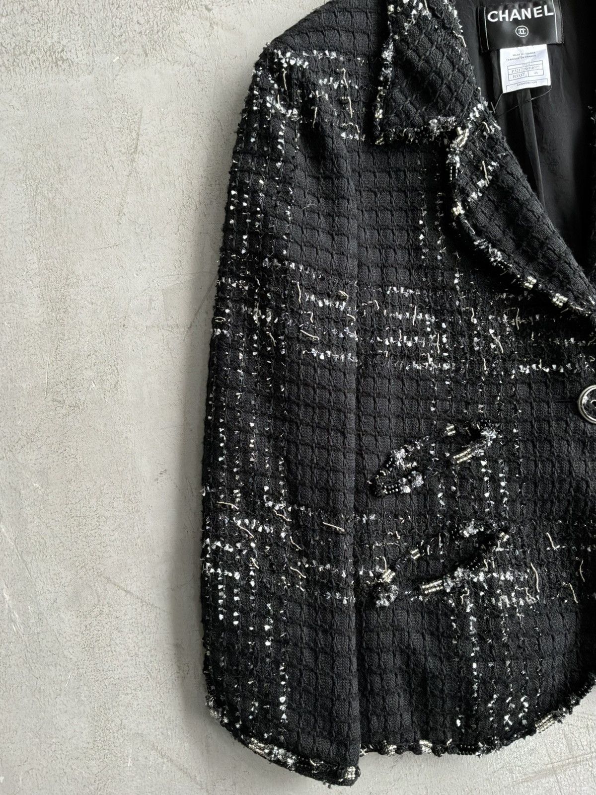 Chanel 2008 Chanel - Single Button Black Tweed Blazer Size XL / US 12-14 / IT 48-50 - 5 Thumbnail