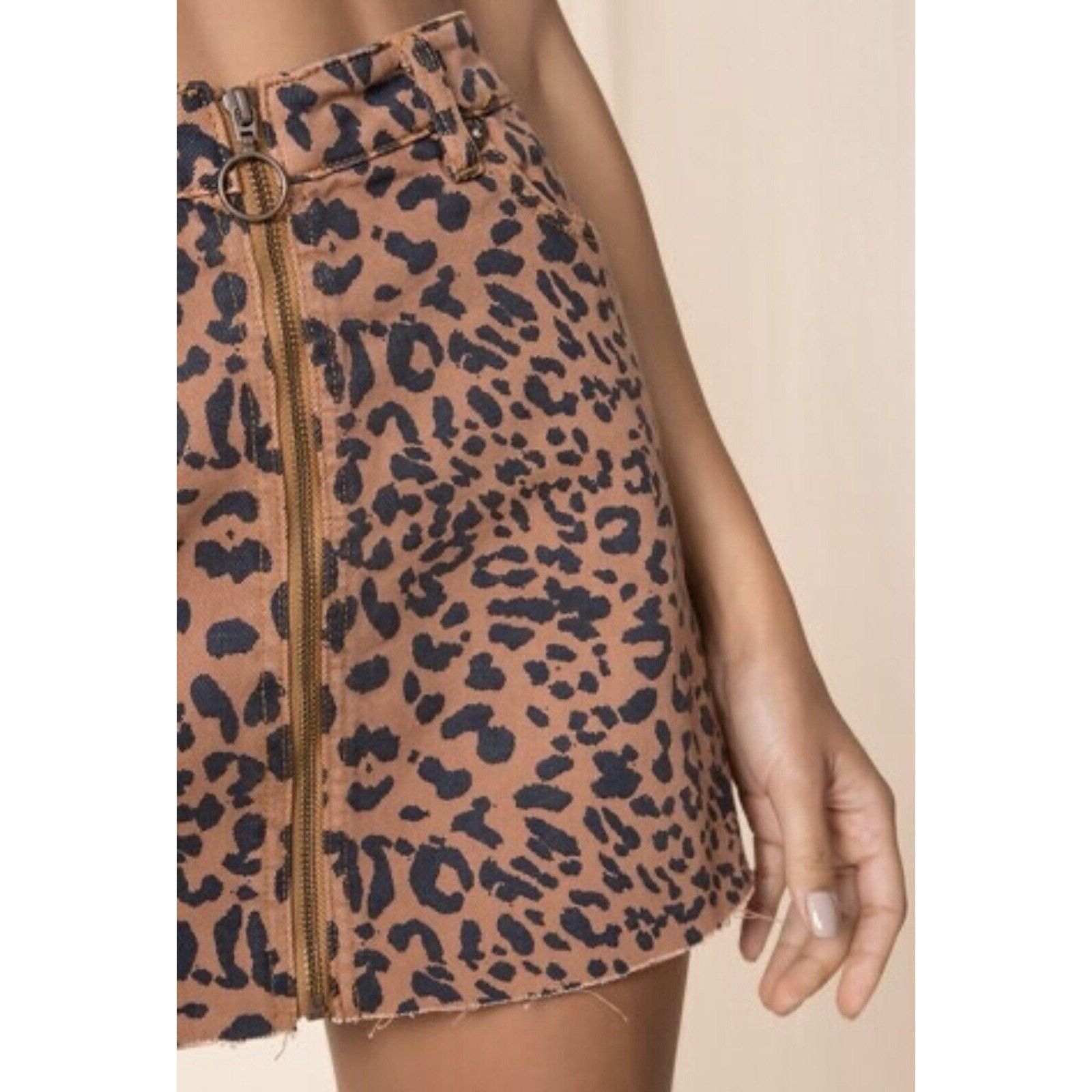 Free People Free People We The Free Leopard Denim Mini Skirt Size 28 Size 28" / US 6 / IT 42 - 15 Thumbnail