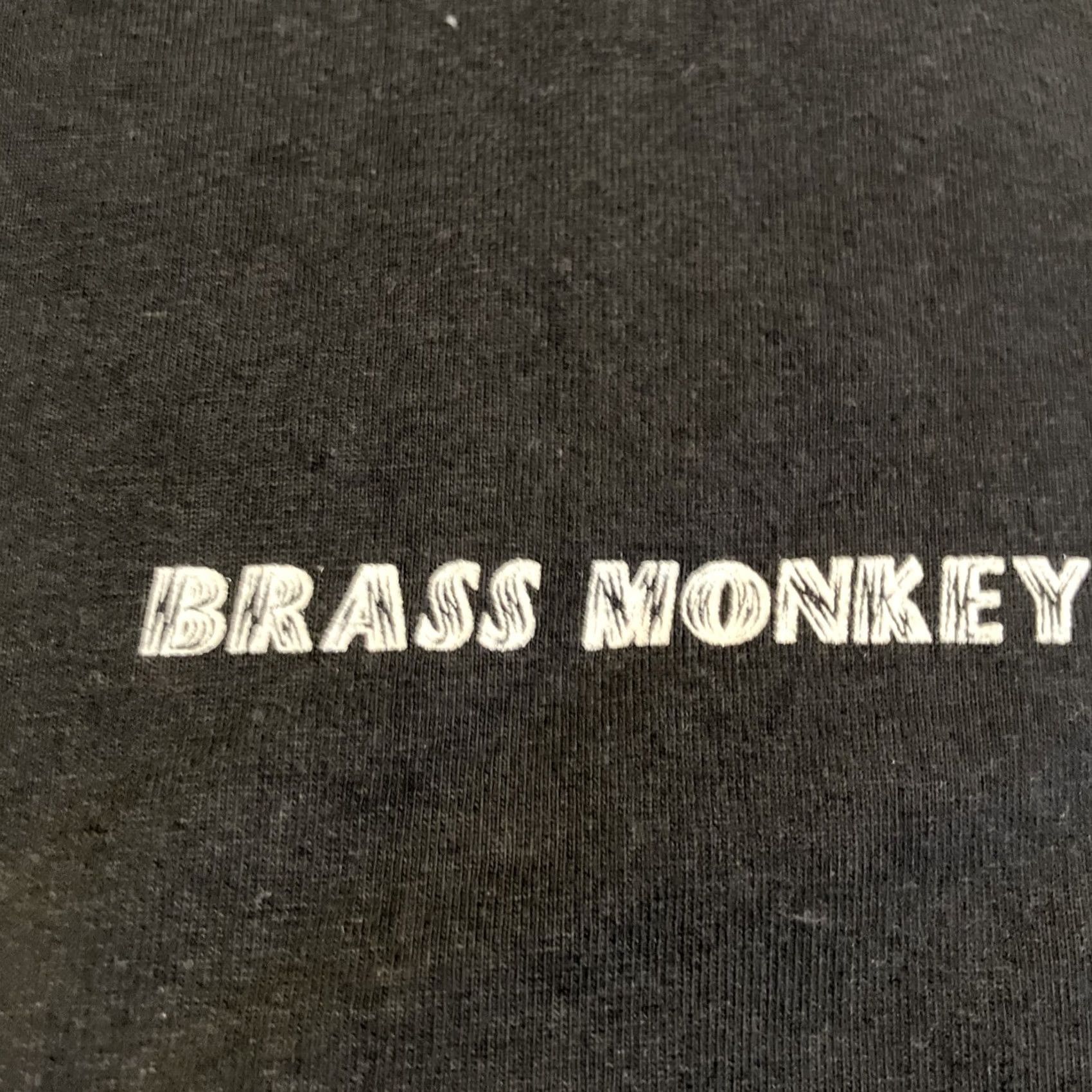 Fruit Of The Loom VINTAGE BRASS MONKEY T-Shirt XL Double-Sided Black Mens Graphic Print LA VERNIA, TX RARE NWOT Size US XL / EU 56 / 4 - 2 Thumbnail