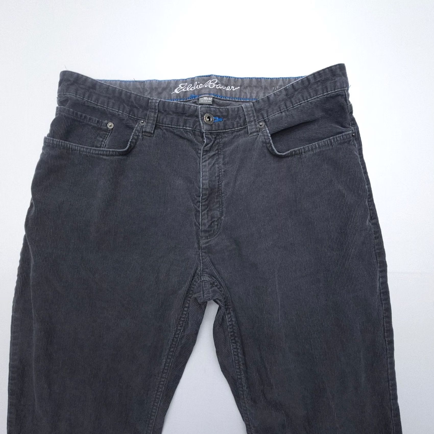 Eddie Bauer Eddie Bauer Mens Gray Straight Corduroy Pants 38 x 32 (Actual 36 x 31") Regular Chino Casual Pants Size US 38 / EU 54 - 3 Thumbnail