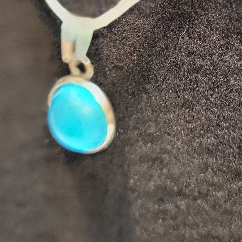 Handmade Light blue crystal rhinestone 925 sterling silver necklace Size ONE SIZE - 3 Thumbnail