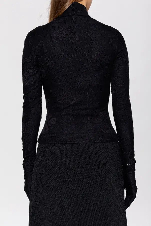 Balenciaga o1mt1gz1224 Lingerie Turtleneck Sweater in Black Size M / US 6-8 / IT 42-44 - 4 Thumbnail