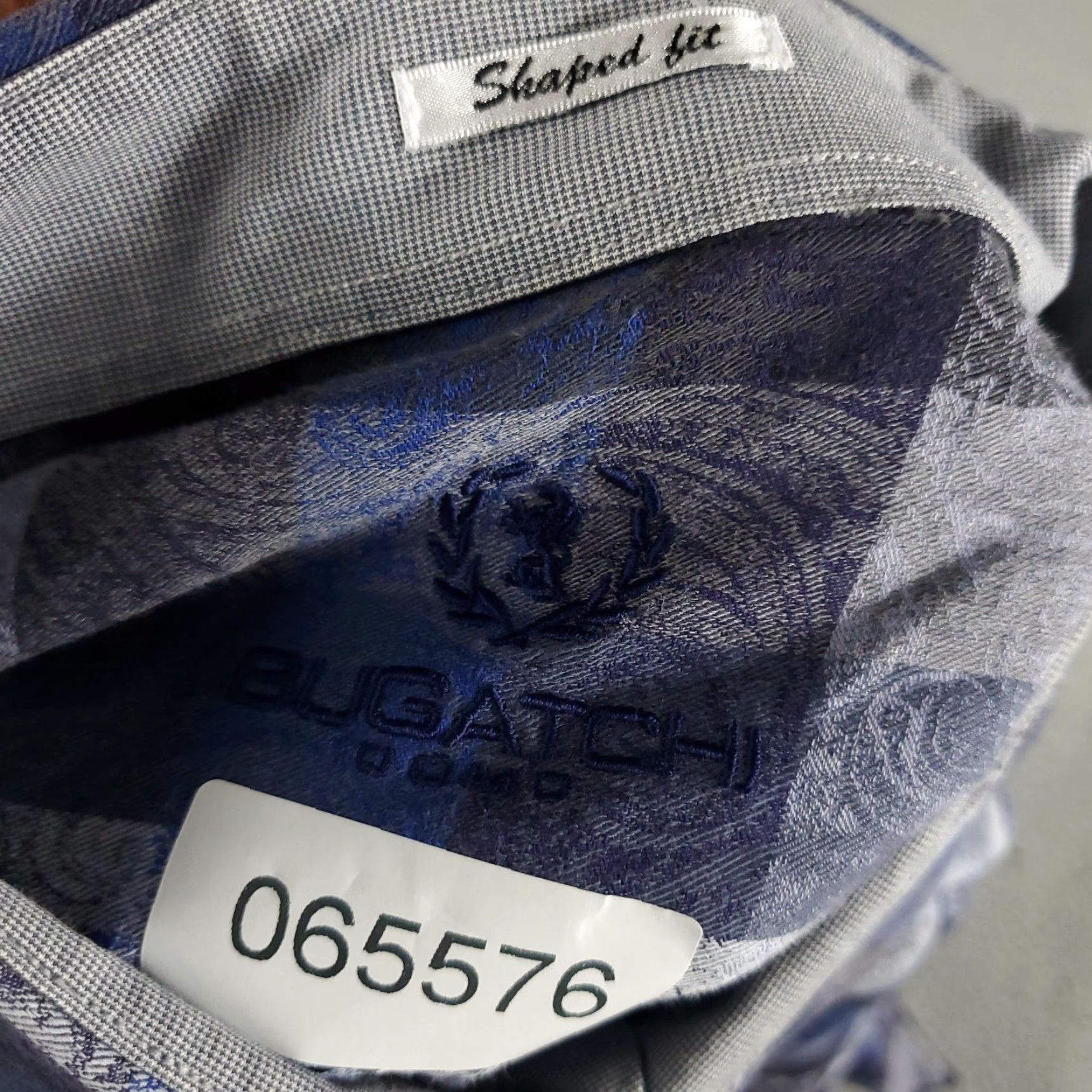 BUGATCHI Bugatchi Uomo Shirt XL Men Blue Plaid Button-Up Long Sleeve Size US XL / EU 56 / 4 - 7 Thumbnail