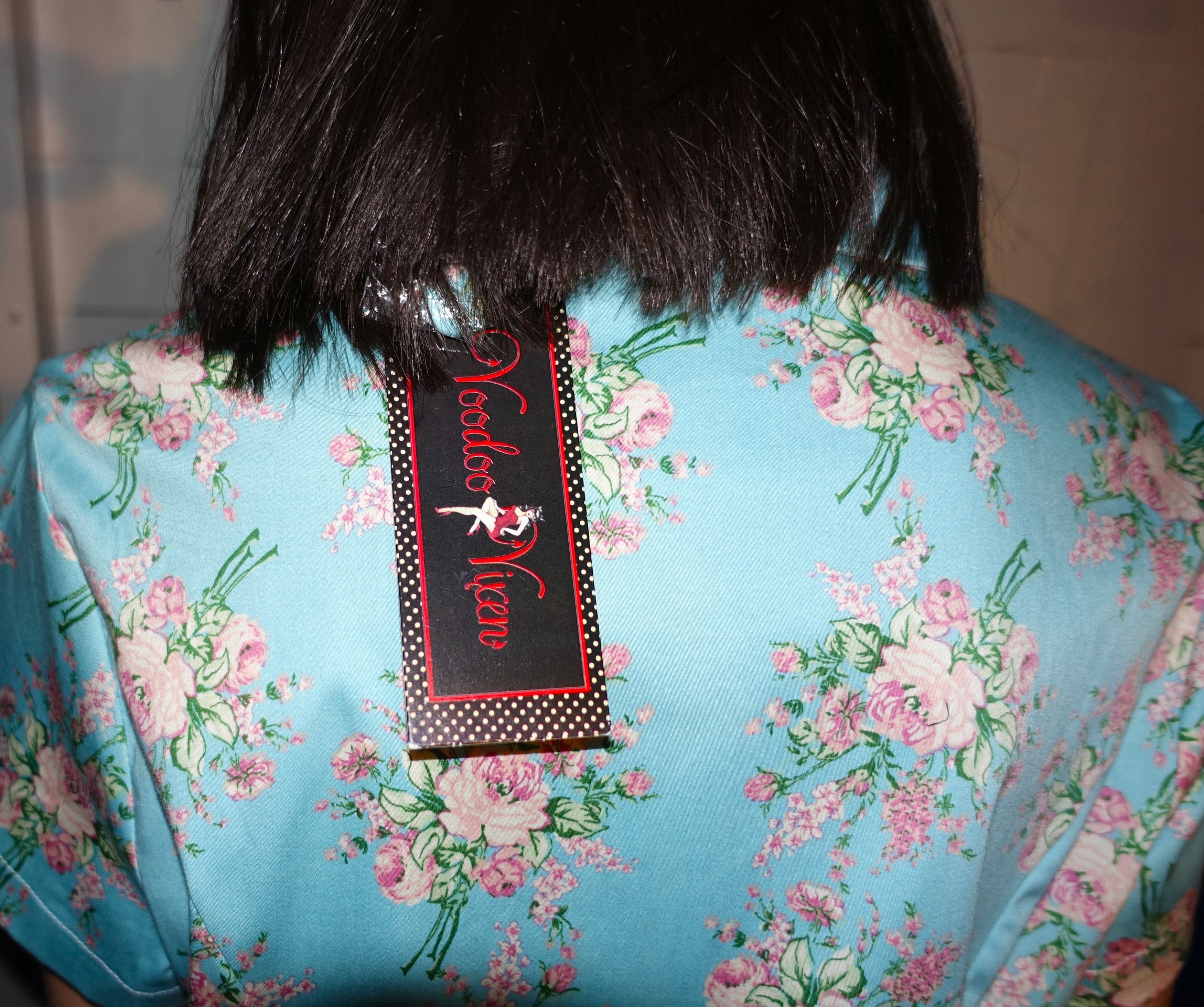 Other Voodoo Vixen Baby Blue Floral Blouse XL NWT Size XL / US 12-14 / IT 48-50 - 6 Thumbnail