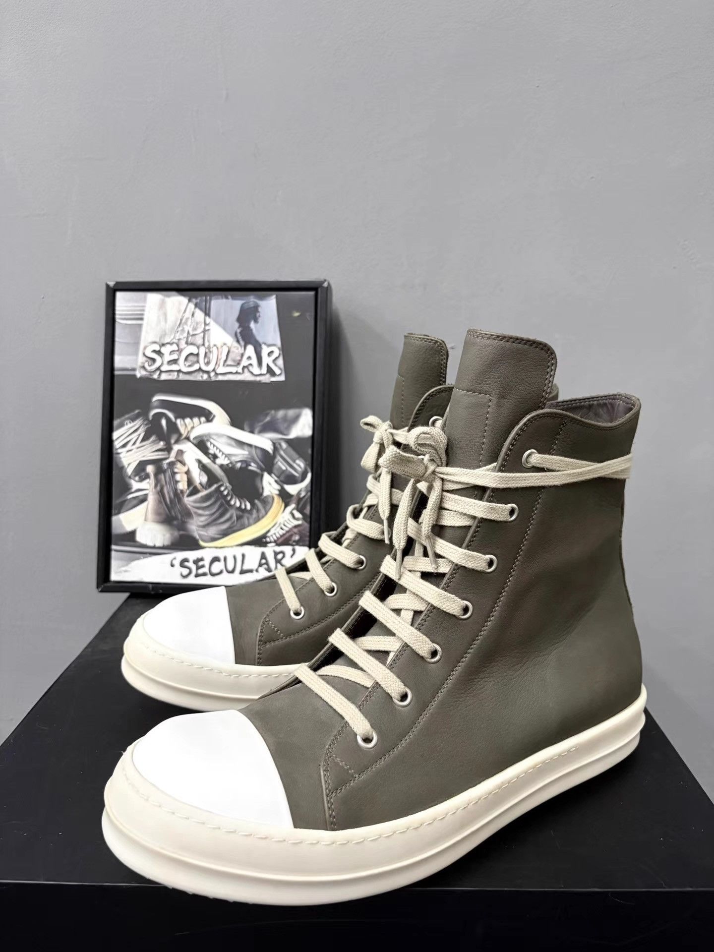 Rick Owens Rick Owens Mainline Grey Brown Ramones High-Tops K34 Size US 11 / EU 44 - 1 Thumbnail