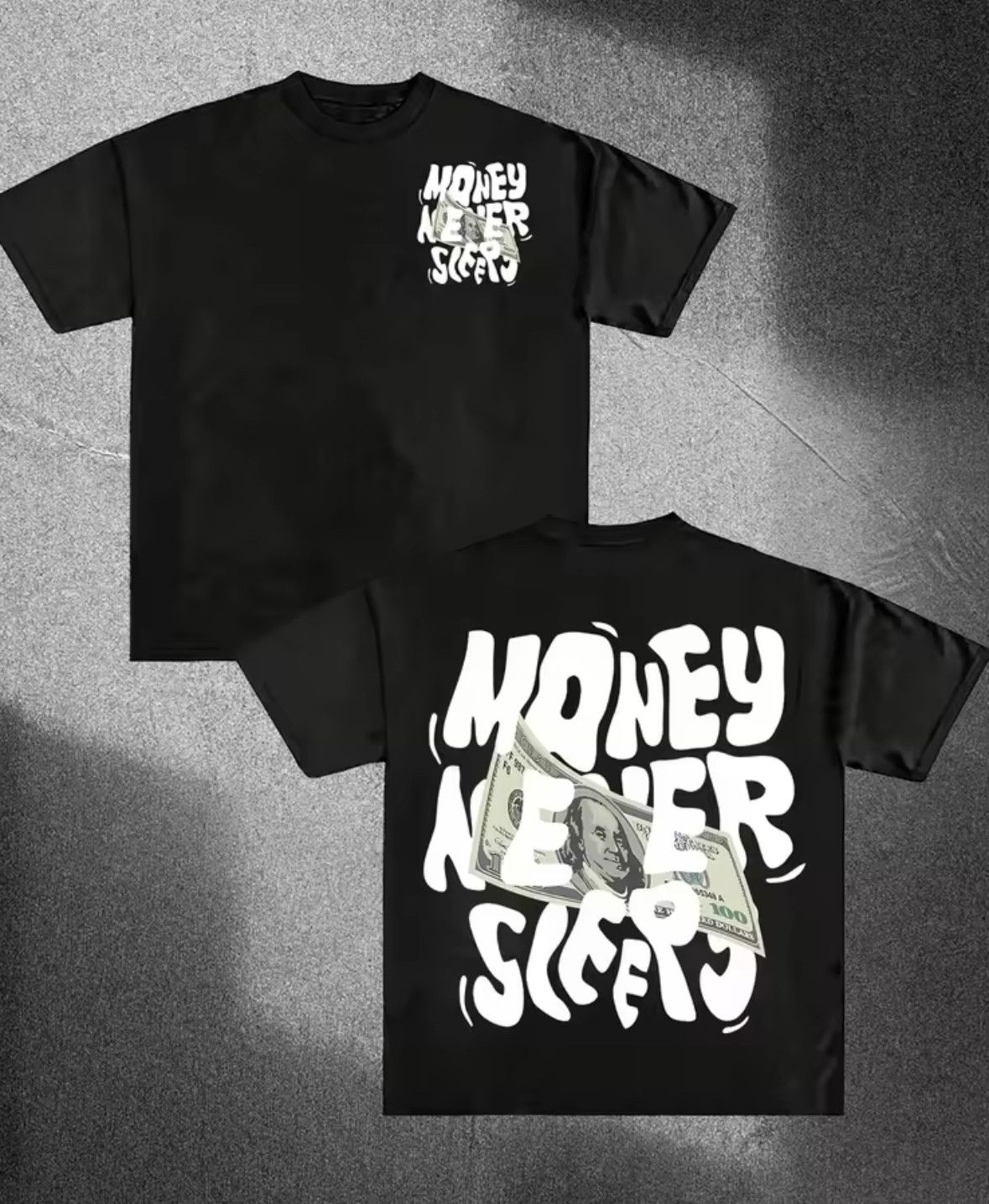 Other American Classic Money Never Sleep Punk Rich Trendy T-Shirt Size US L / EU 52-54 / 3 - 1 Thumbnail