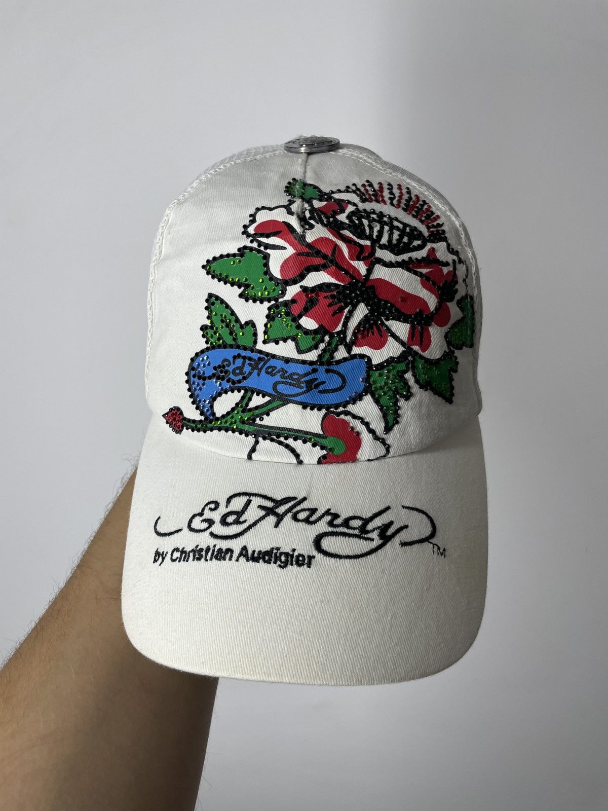Ed Hardy × Vintage Vintage Ed Hardy rose Cap y2k Size ONE SIZE - 4 Thumbnail