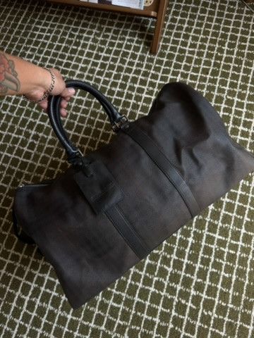 Burberry Burberry London Leather Keepall 50 Duffle Bag Black Plaid Size ONE SIZE - 7 Thumbnail